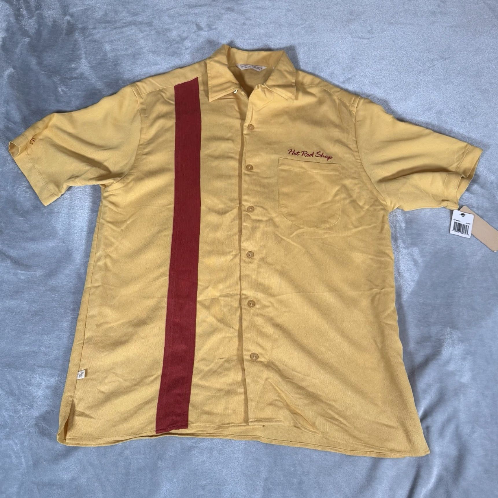 Cubavera VINTAGE Cubavera Shirt Mens S Collared Short Sleeve Button-Up Gold 1970s Cars Rockabilly 90s? no, but include theme. Size US S / EU 44-46 / 1 - 4 Thumbnail