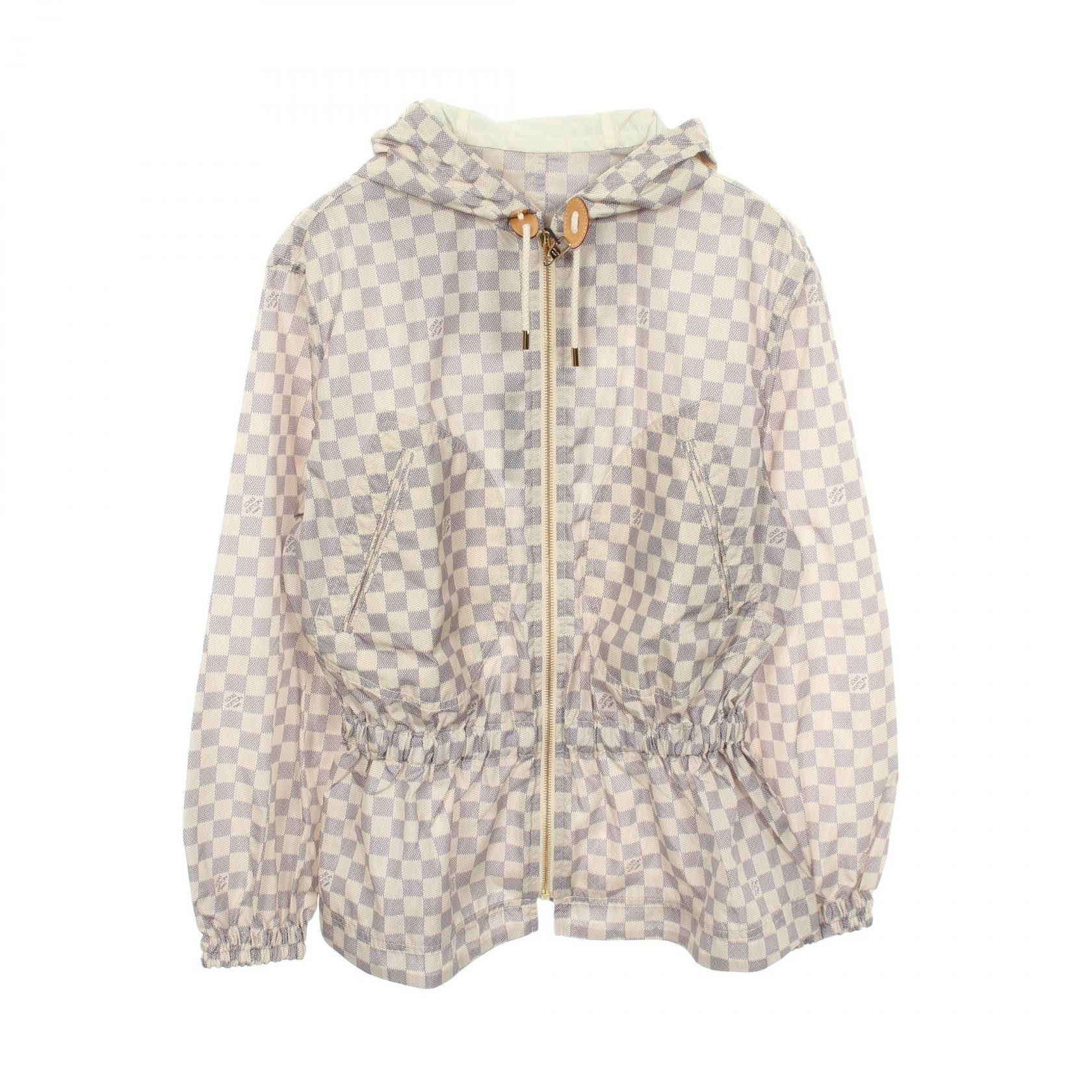Louis Vuitton Louis Vuitton Louis Vuitton Damier Azur Hooded Jacket Textile Outerwear RW262WW538FVOW16 DUTY FREE for USA Size ONE SIZE - 1 Thumbnail