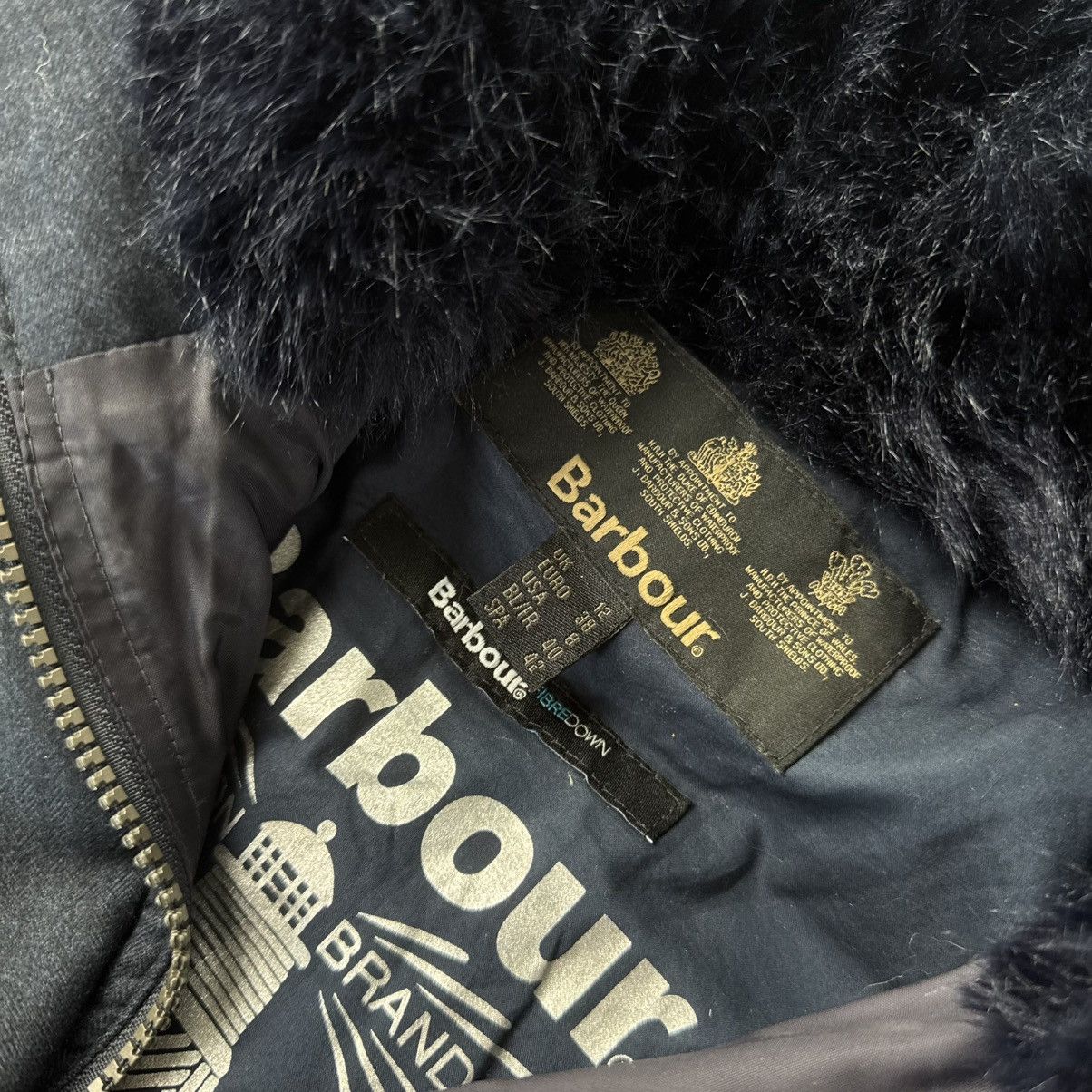 Barbour Barbour Langstone Quilted Jacket in Navy Blue faux fur trim Size M / US 6-8 / IT 42-44 - 8 Thumbnail