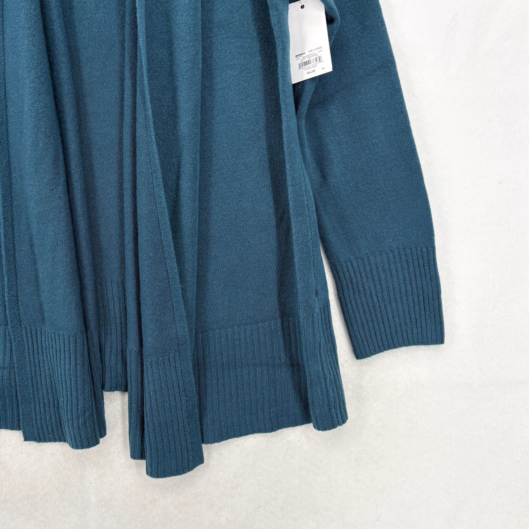 Croft & Barrow Acrylic Croft & Barrow Cardigan Sweater Womens XL Blue Open Front Collared NWT Size XL / US 12-14 / IT 48-50 - 3 Thumbnail