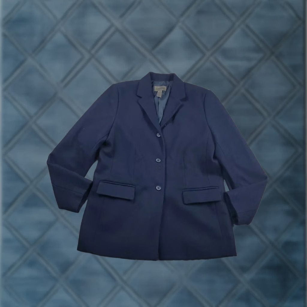 Vintage VINTAGE John Paul Richard Blazer Jacket Womens 10 Blue Wool Blend Pockets Button Classic Formal Business Size L / US 10 / IT 46 - 1 Thumbnail