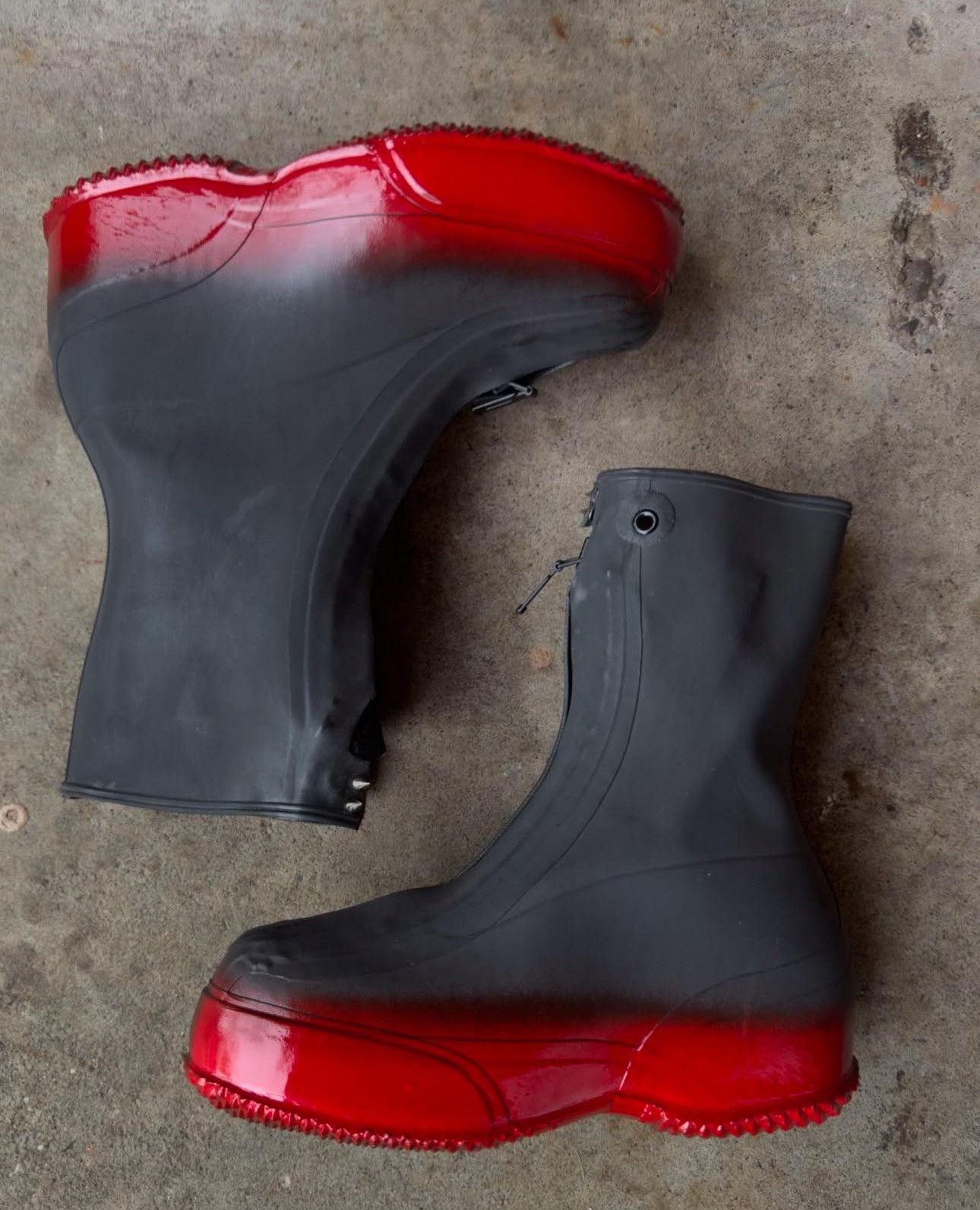 Vintage Blood Red Spiked Dune Boots Size US 9.5 / EU 42-43 - 5 Thumbnail