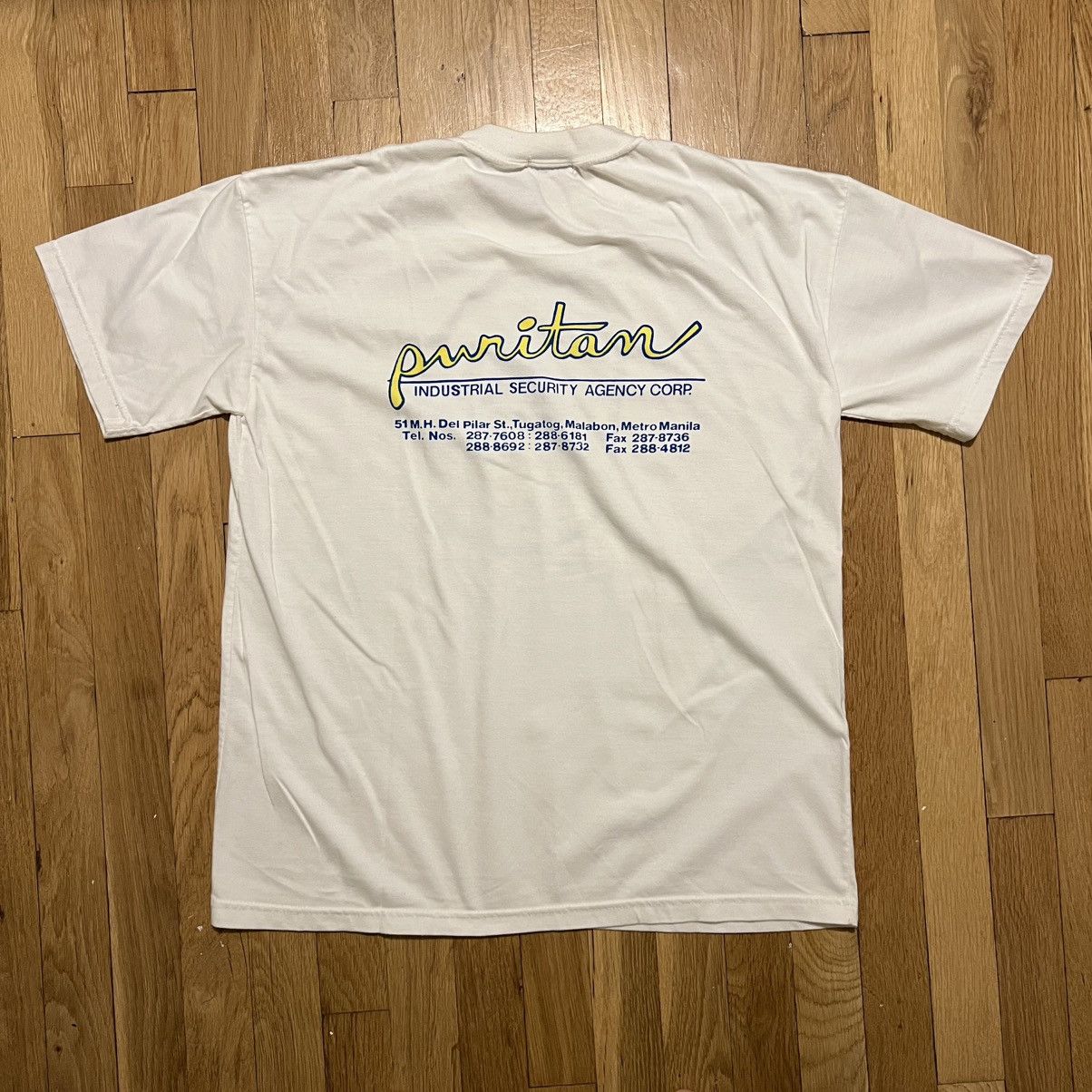 Giordano Vintage Manila Philippines Security Large White T Shirt Size US L / EU 52-54 / 3 - 4 Thumbnail