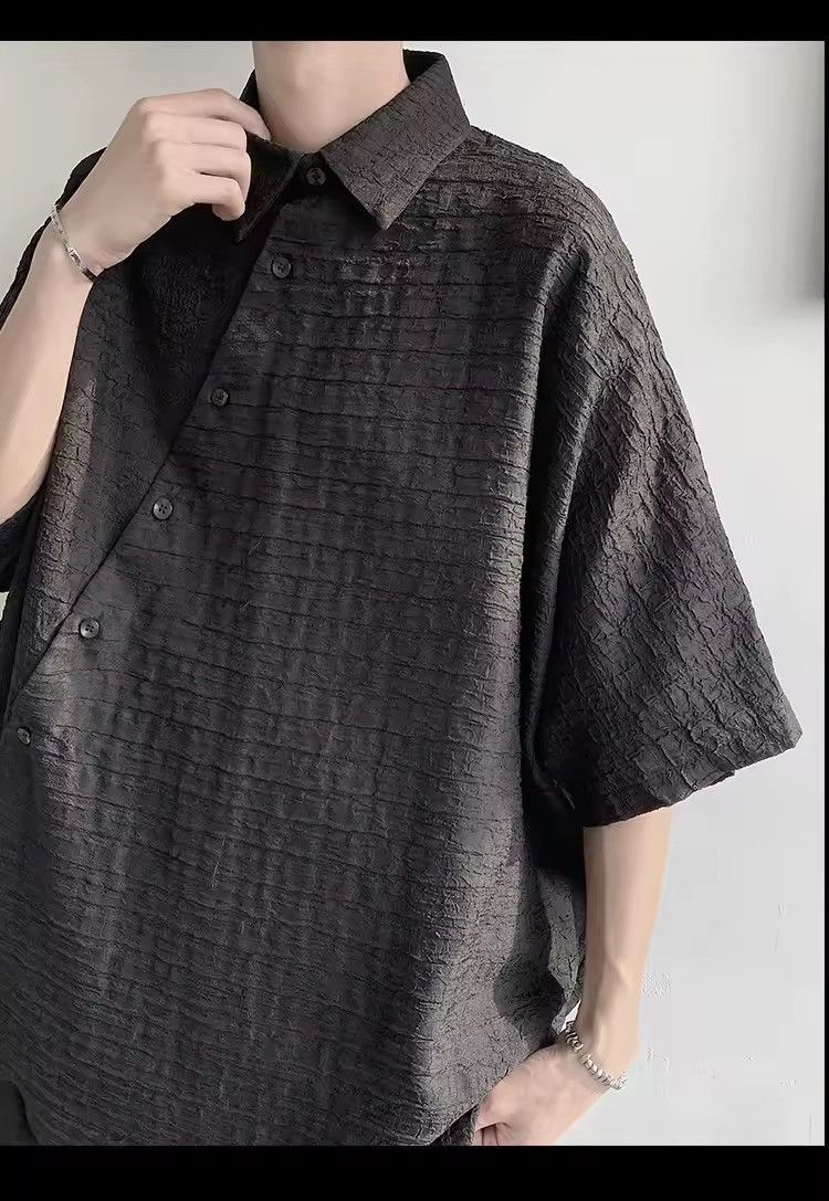 Japanese Brand Oversize Streetwear Loose Black Irregular Shirt Size US M / EU 48-50 / 2 - 8 Thumbnail