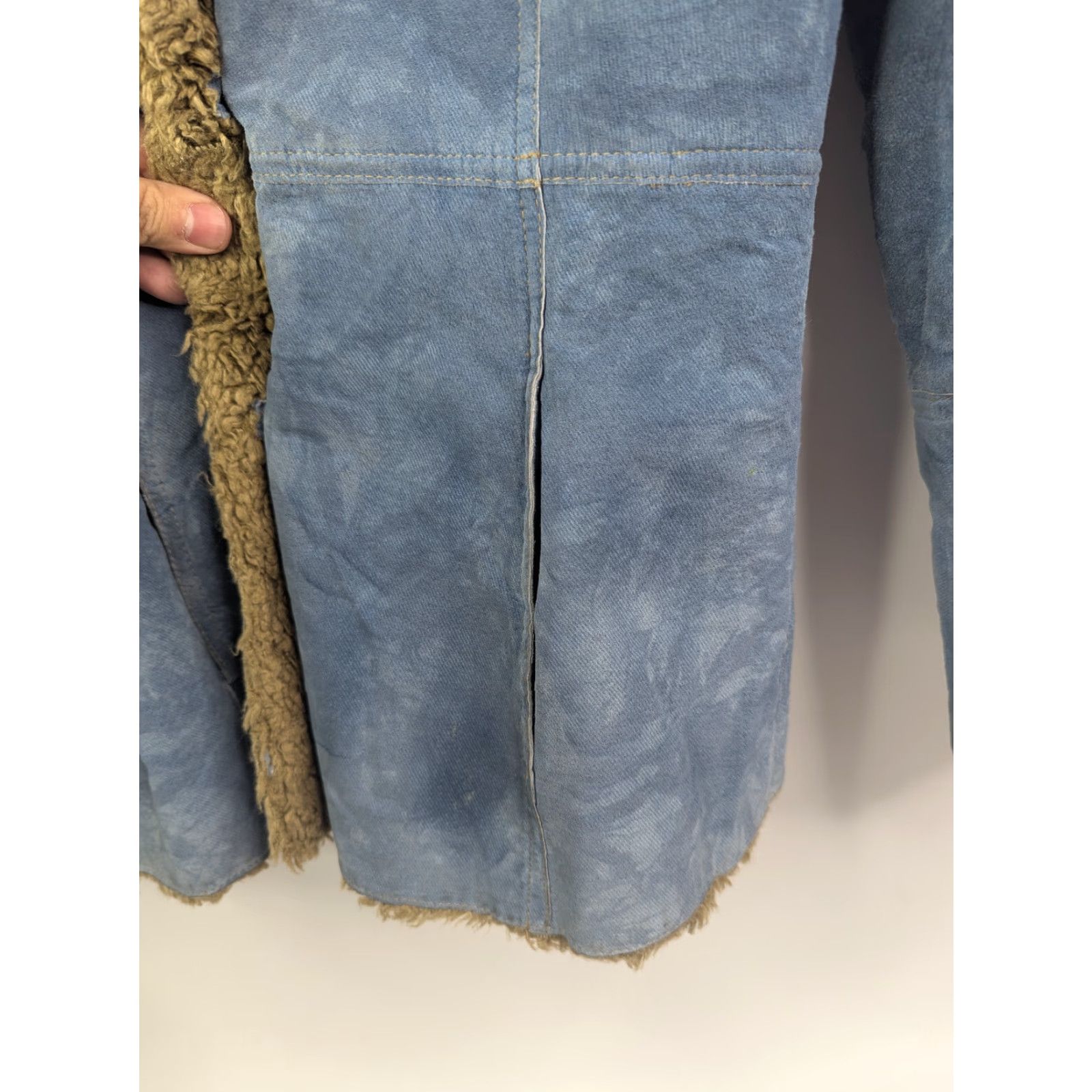 Guess VINTAGE GUESS Penny Lane Coat Leather Blue Lining Faux Fur Mid-Length Women's S Small Size S / US 4 / IT 40 - 3 Thumbnail