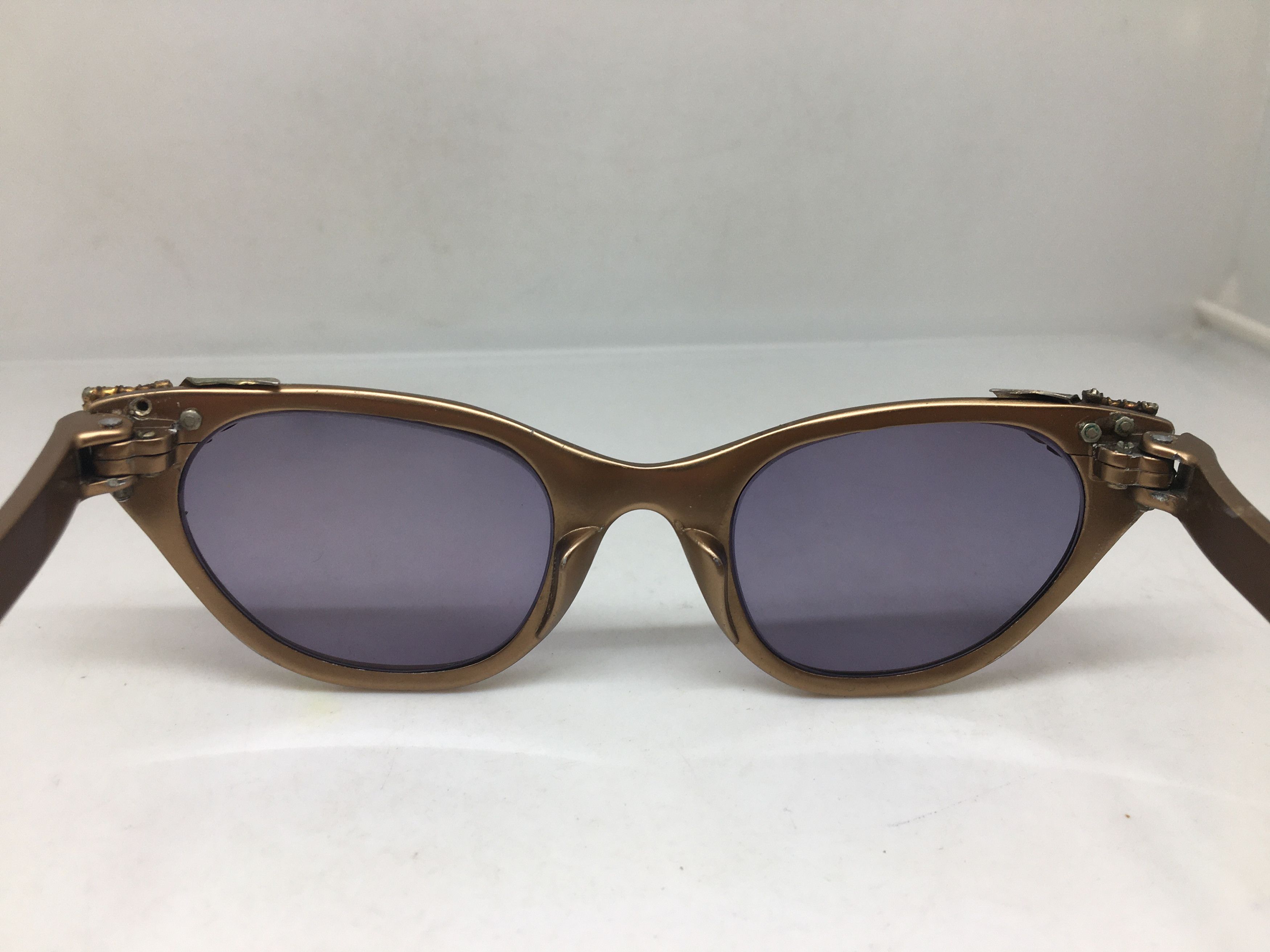 Vintage Vintage 50s TURA Woman Aluminum Brown Cateye Sunglasses Size ONE SIZE - 3 Thumbnail