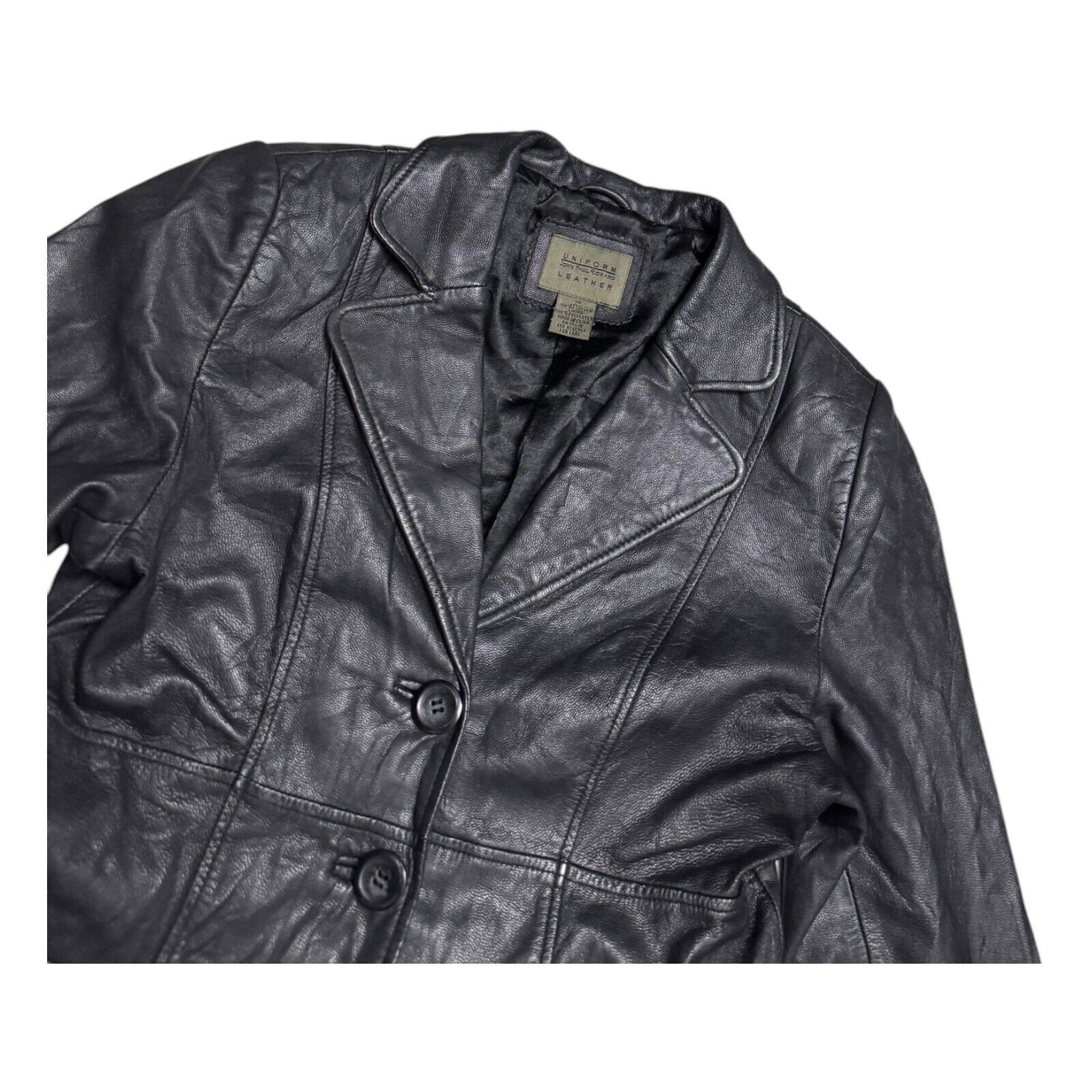 Vintage VINTAGE LEATHER John Paul Richard 90s Retro Casual Jacket 10 Size M / US 6-8 / IT 42-44 - 4 Thumbnail