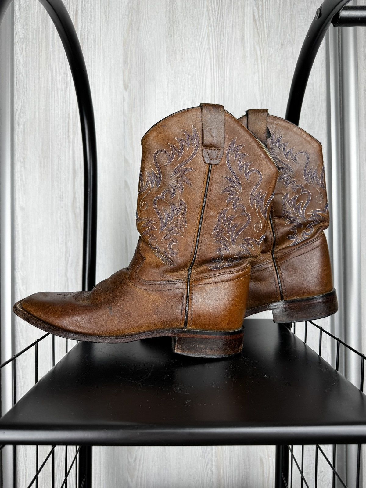 Cowboy Equipment Tin Star Boots Cowboy Western Texas Leather shoes size 6.5D Size US 6.5 / EU 39-40 - 12 Thumbnail