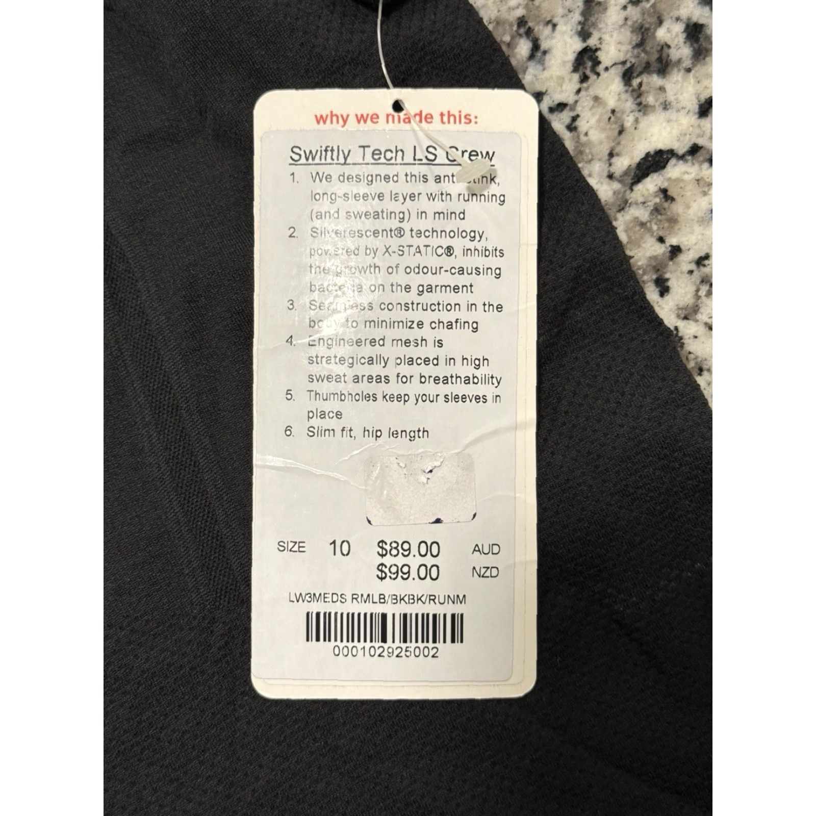 Lululemon NWT Lululemon Swiftly Tech Long Sleeve Crew Melbourne Run Australia Size 10 Ladies Black Shirt Athletic Zip? Pullover Size L / US 10 / IT 46 - 6 Thumbnail