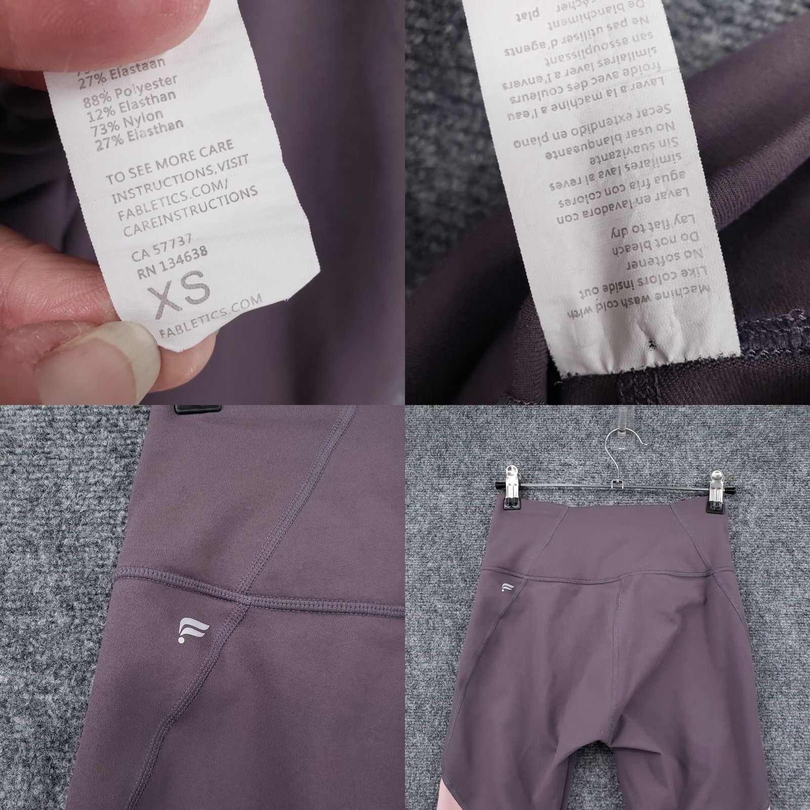 Fabletics Fabletics Leggings XS Purple Zone Colorblock Yoga High Rise Womens Size 26" / US 2 / IT 38 - 9 Thumbnail