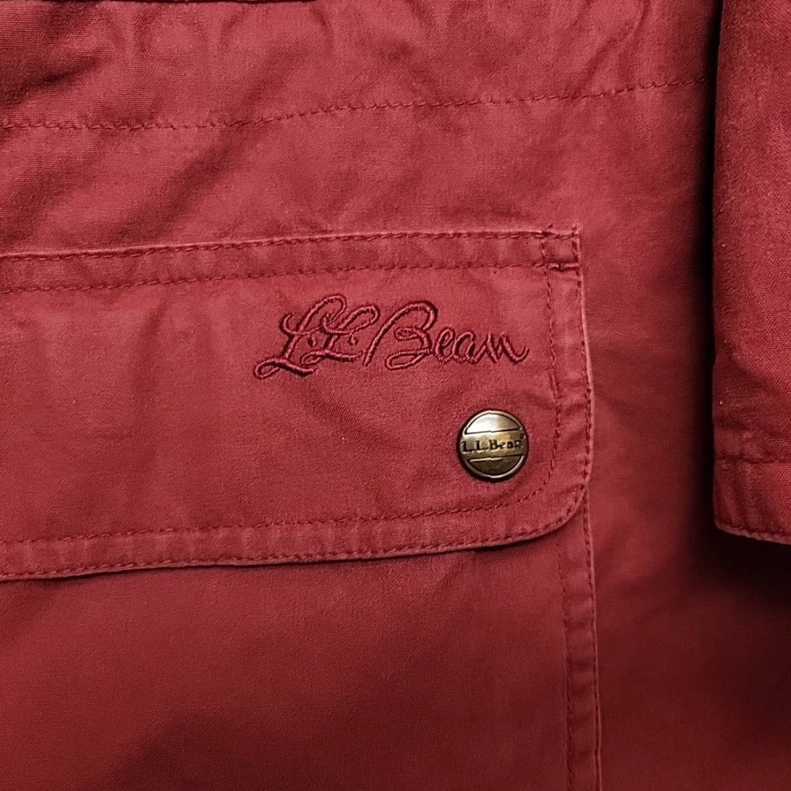 Vintage VINTAGE LL Bean Chore Jacket Womens XL Maroon 90s Y2K Barn Ranch Coat Casual Workwear Mens Womens? Size XL / US 12-14 / IT 48-50 - 3 Thumbnail