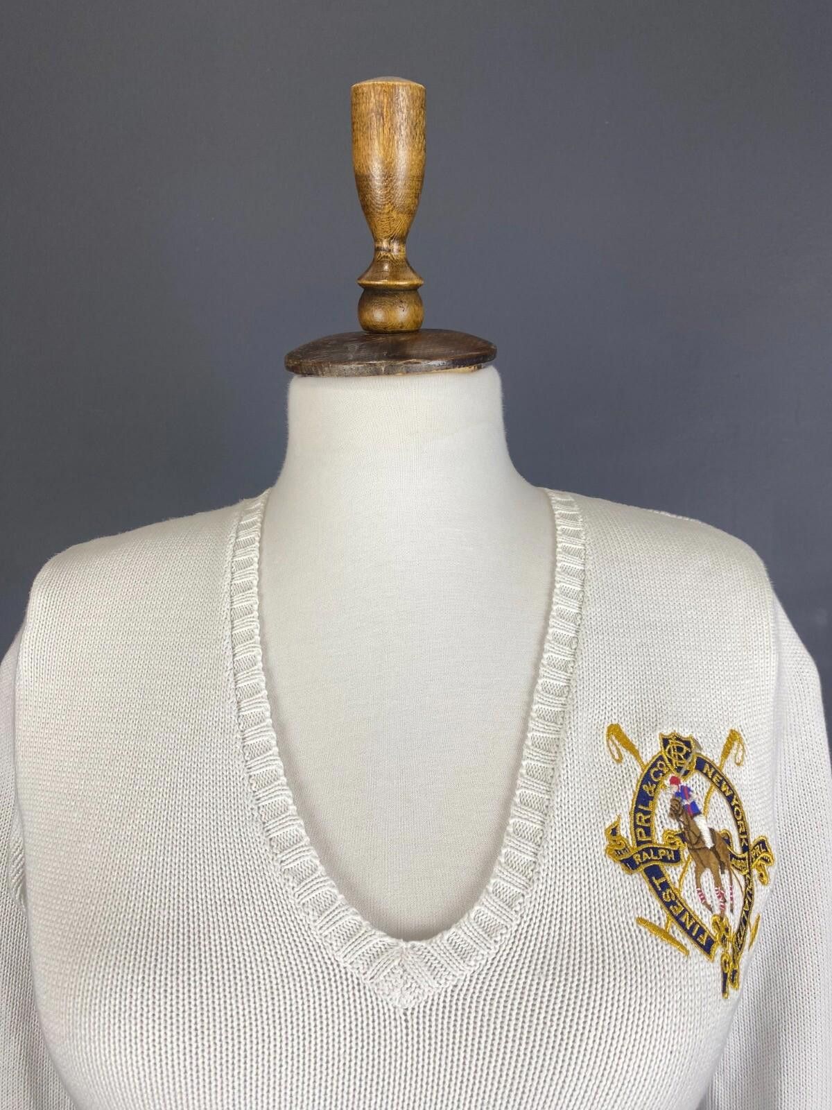 Polo Ralph Lauren Ralph Lauren Sport White Finest New York Knit Sweater Size S Size S / US 4 / IT 40 - 5 Thumbnail