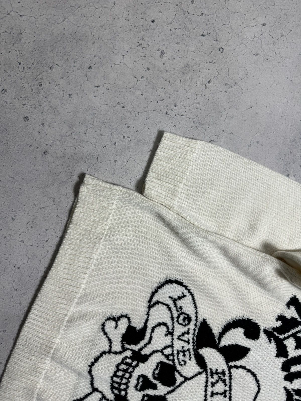 Ed Hardy Ed Hardy Big Logo Knitted Sweater Big Logo Cream Oversize Size US XS / EU 42 / 0 - 3 Thumbnail