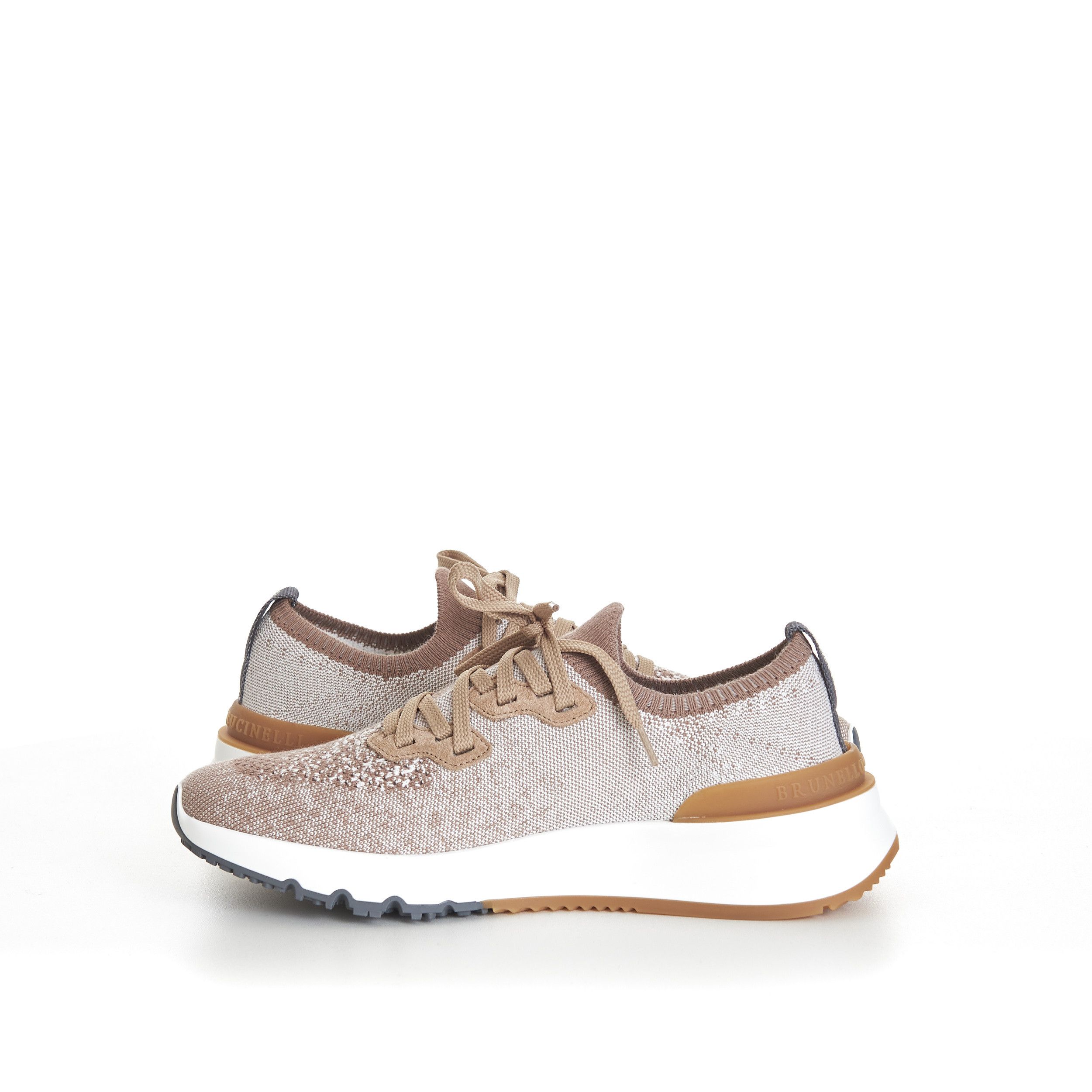 Brunello Cucinelli Beige Low Top Cotton Chiné Knit Runners Size US 12 / EU 45 - 9 Thumbnail