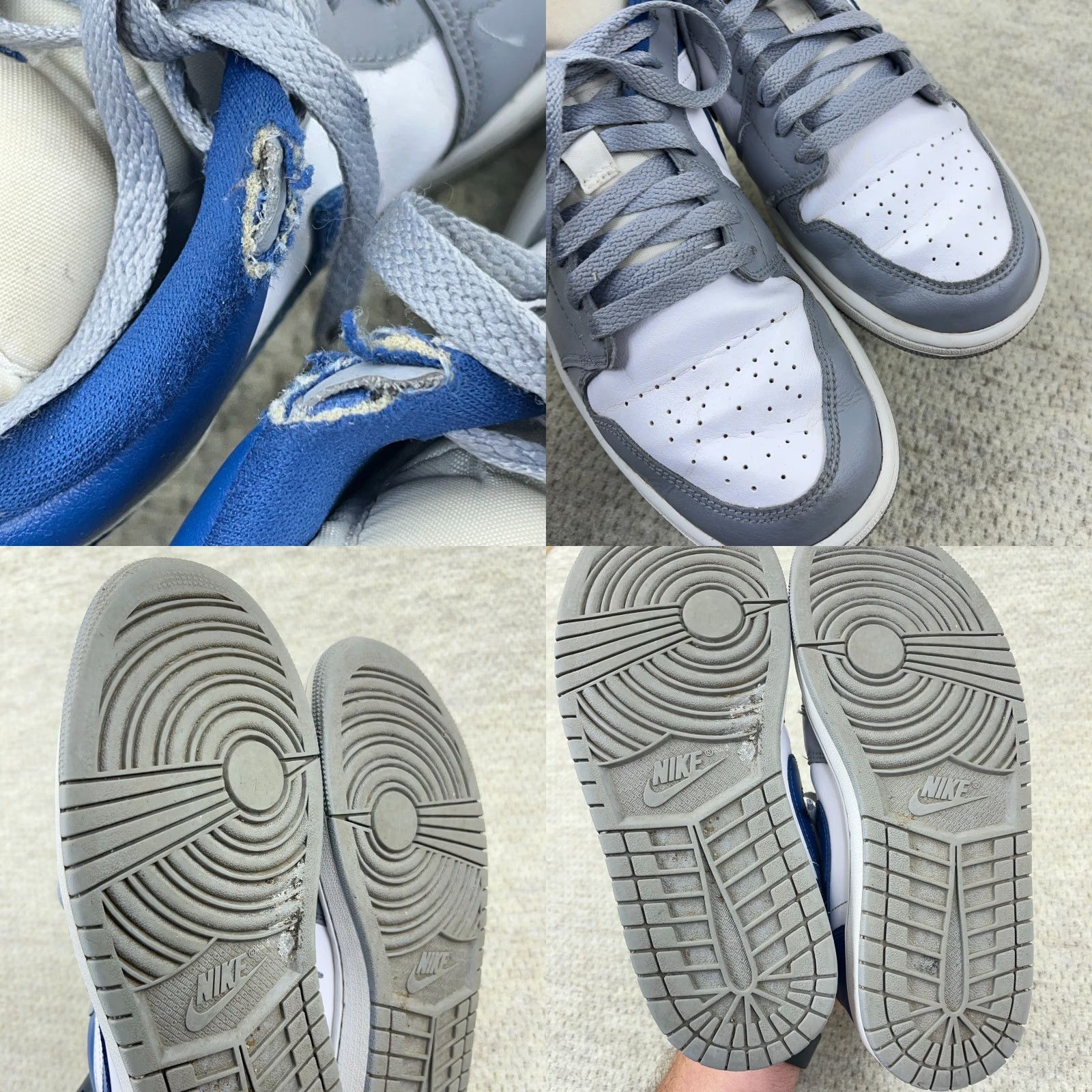 Jordan Brand Nike Air Jordan 1 Low Women’s Sneakers Size 10.5 Blue Gray Retro Casual Athletic Size US 8 / IT 38 - 8 Thumbnail