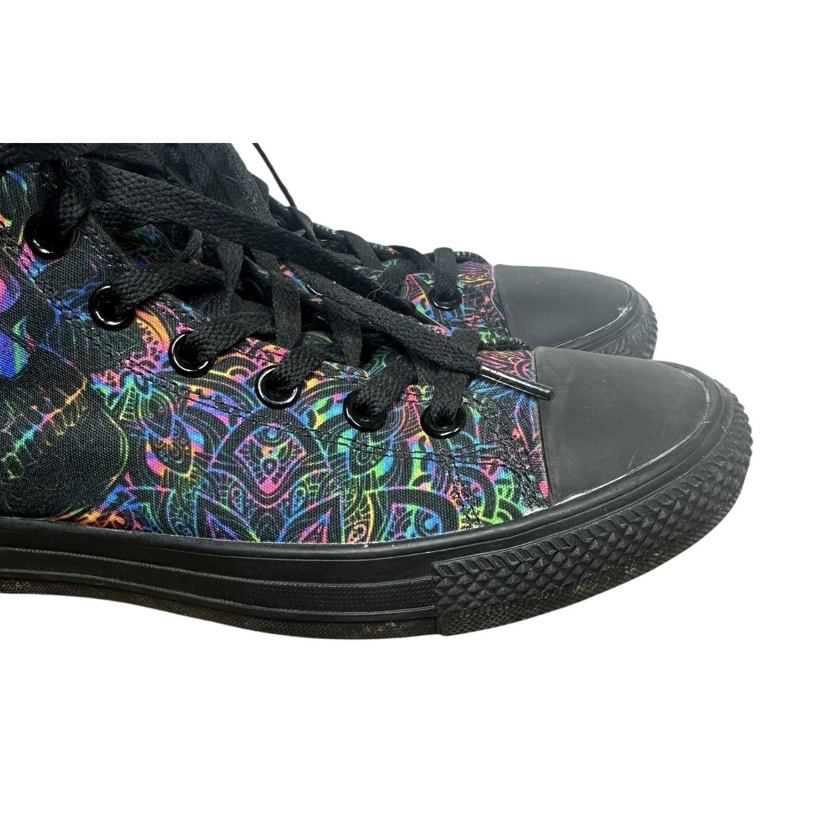 Other Raad Skull Roses Canvas High Top Punk Skater Women 8 Men 6.5 Size US 6.5 / EU 39-40 - 3 Thumbnail