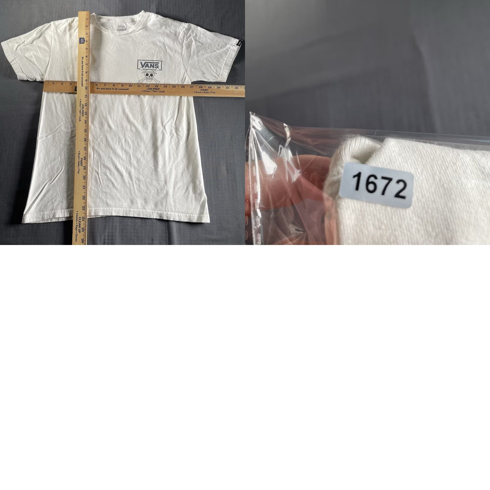 Vans Vans x One Piece Shirt Mens Small Graphic Tee Monkey D. Luffy White Canvas Cotton Regular Short Sleeve T-Shirt Manga Beach Skater Summer Theme Size US S / EU 44-46 / 1 - 8 Thumbnail