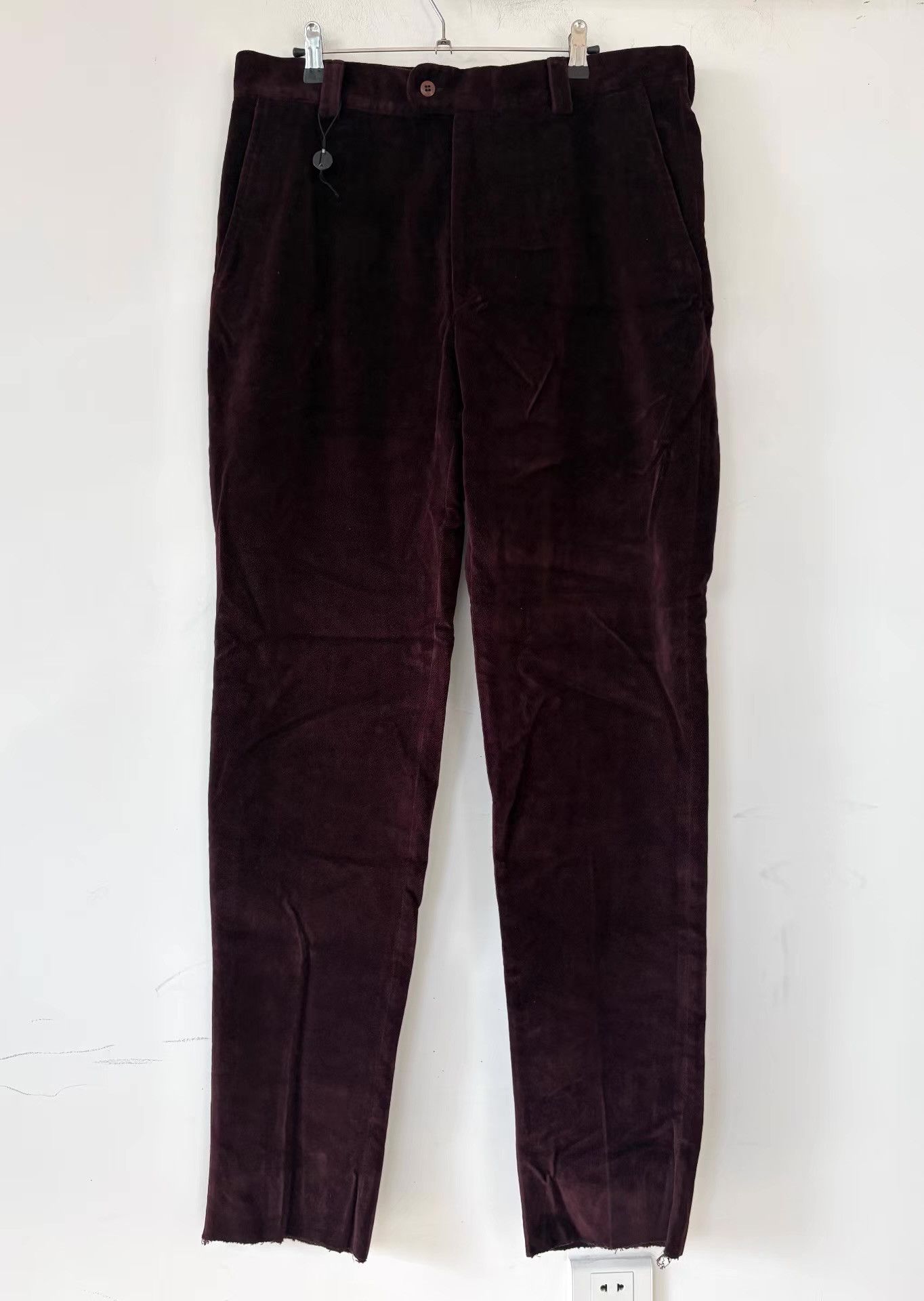 Versace Gianni Versace Men's Plus-Size Burgundy Velvet Trousers Ｑ21 Size US 38 / EU 54 - 1 Thumbnail