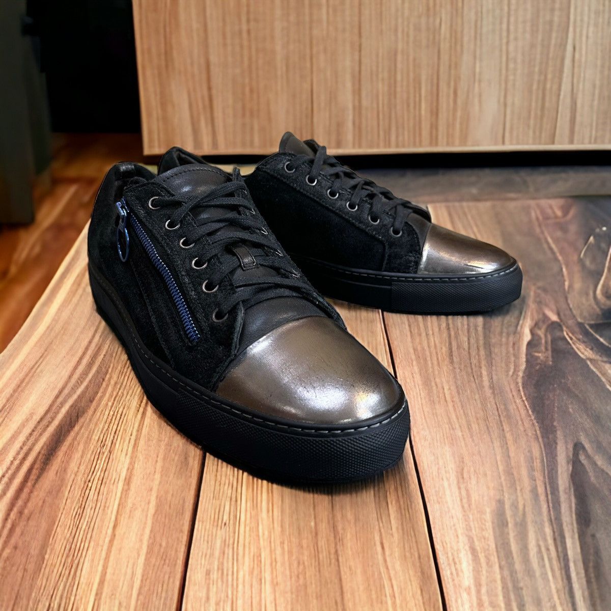 image of Lanvin Low-Top Sneakers in Black, Men's (Size 9)