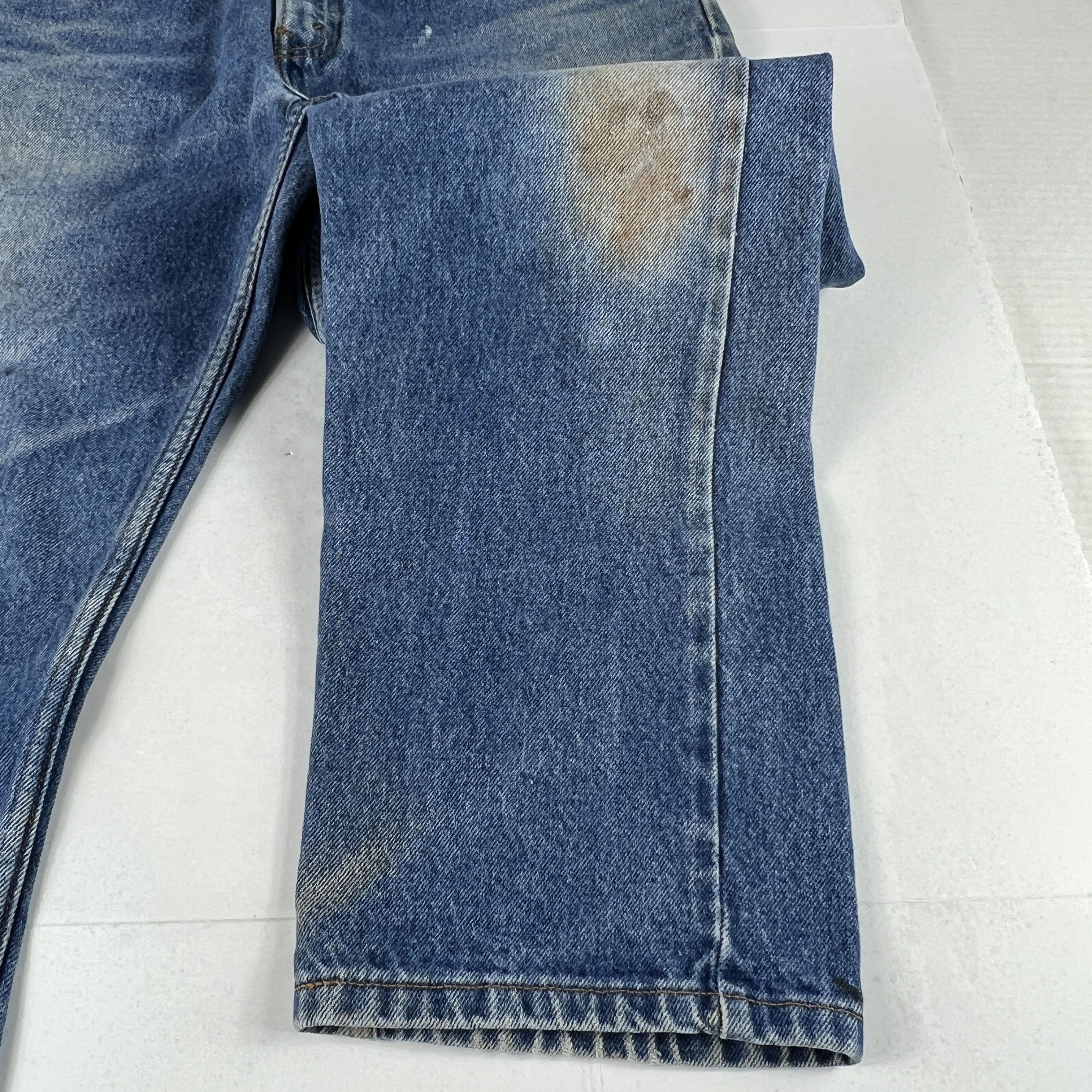 Levi's × Vintage VTG 90s Levi's Jeans 505 Straight Blue Thrashed Cotton Denim Size US 33 - 7 Thumbnail