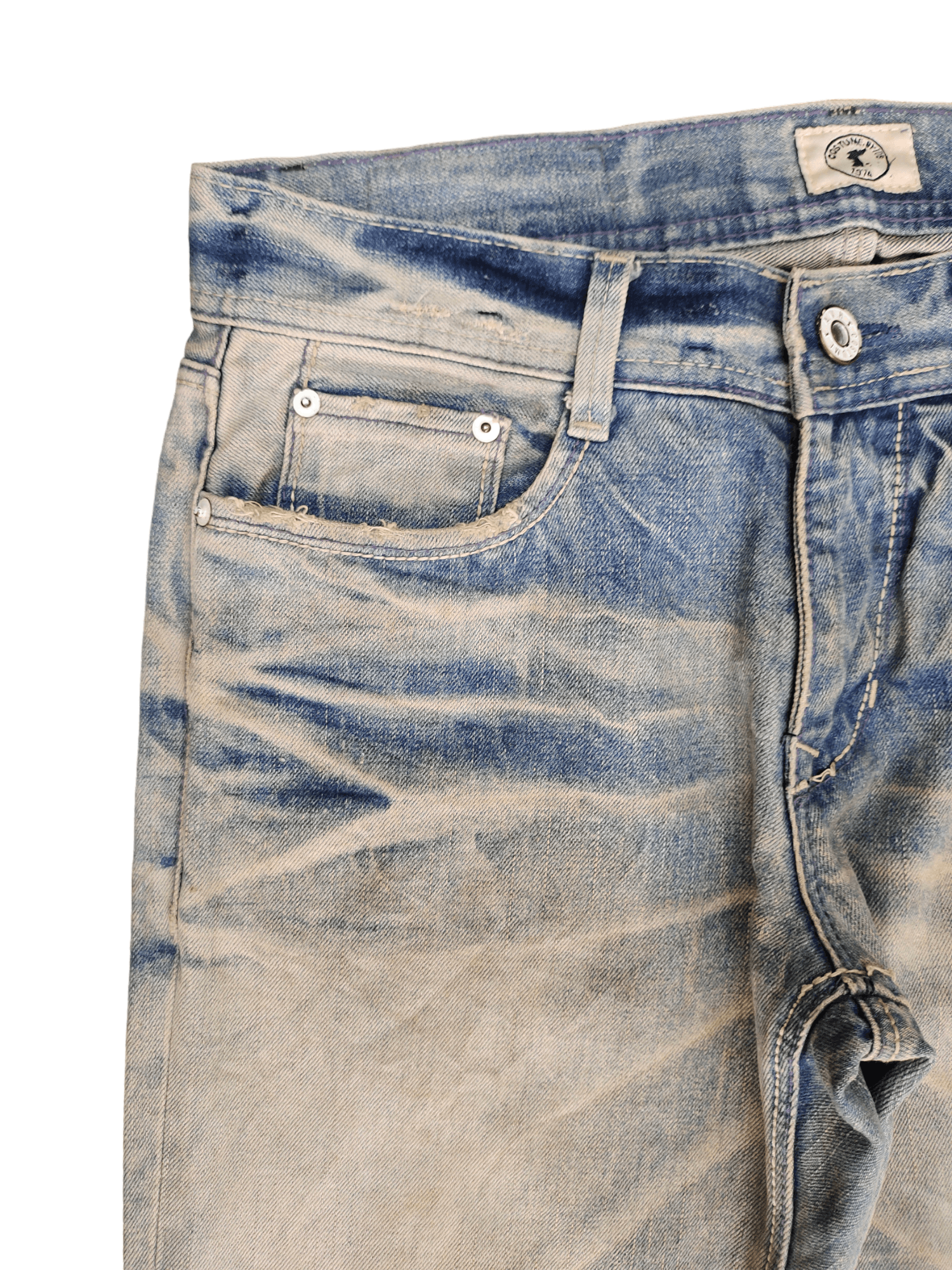 GOSTAR DE FUGA Japanese Brand A.V.H Custome Clawmark Distress Faded Jeans Size US 32 / EU 48 - 4 Thumbnail