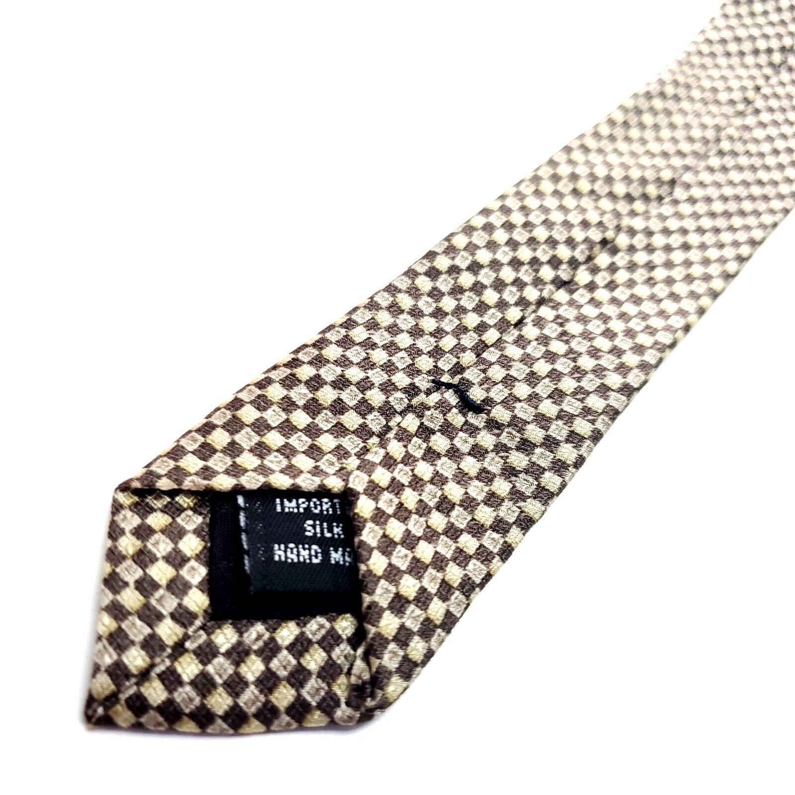 Kenneth Cole Kenneth Cole Silk Tie Brown Tan Geometric Woven Size ONE SIZE - 5 Thumbnail