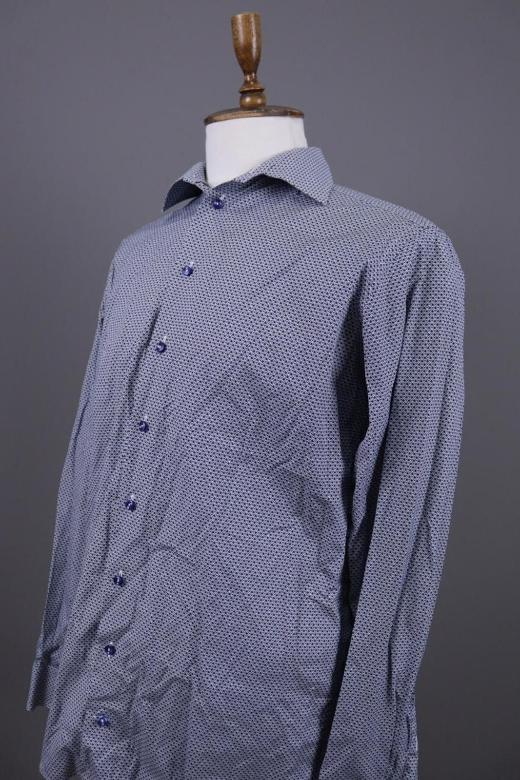 Eton Eton Blue Luxury Printed Button Down Shirt Made to Measure Size US M / EU 48-50 / 2 - 7 Thumbnail