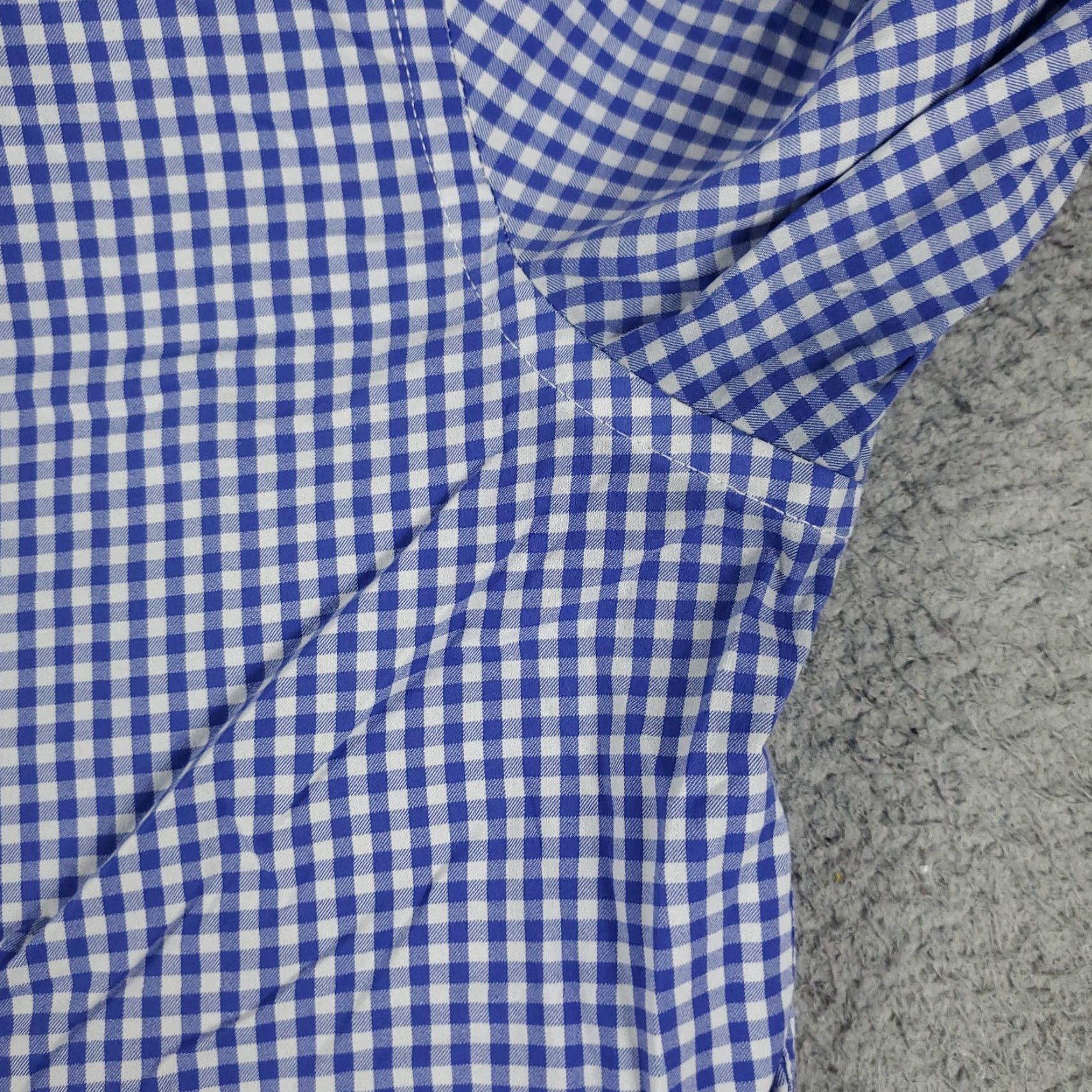 UNTUCKit UNTUCKit Button-Up Shirt Mens Medium Blue Check Nylon Long Sleeve Modern Preppy Size US M / EU 48-50 / 2 - 4 Thumbnail