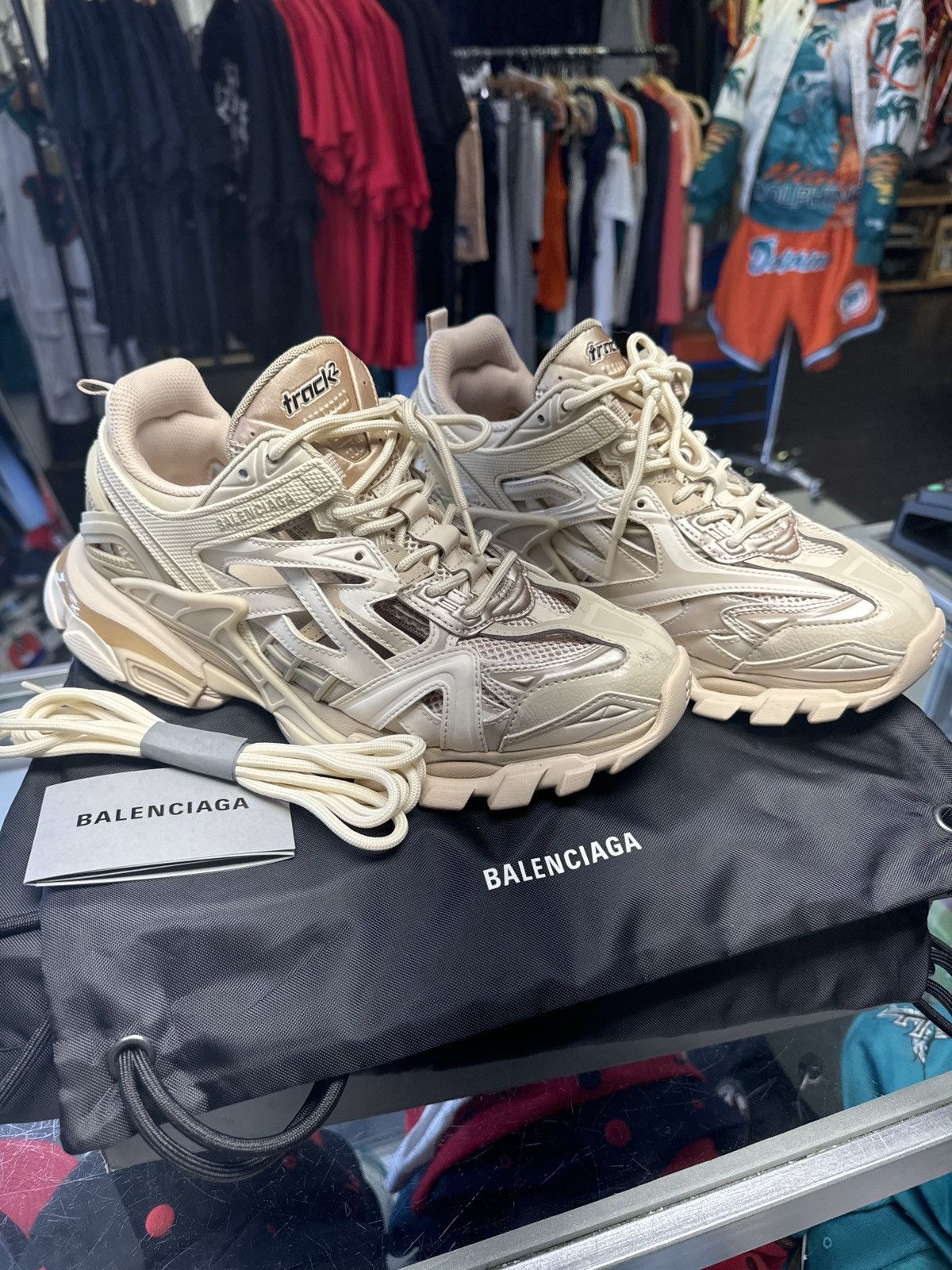 Balenciaga Track.2 Trainer Nude / Metallic Sneakers Size 41 Low Top Sneakers