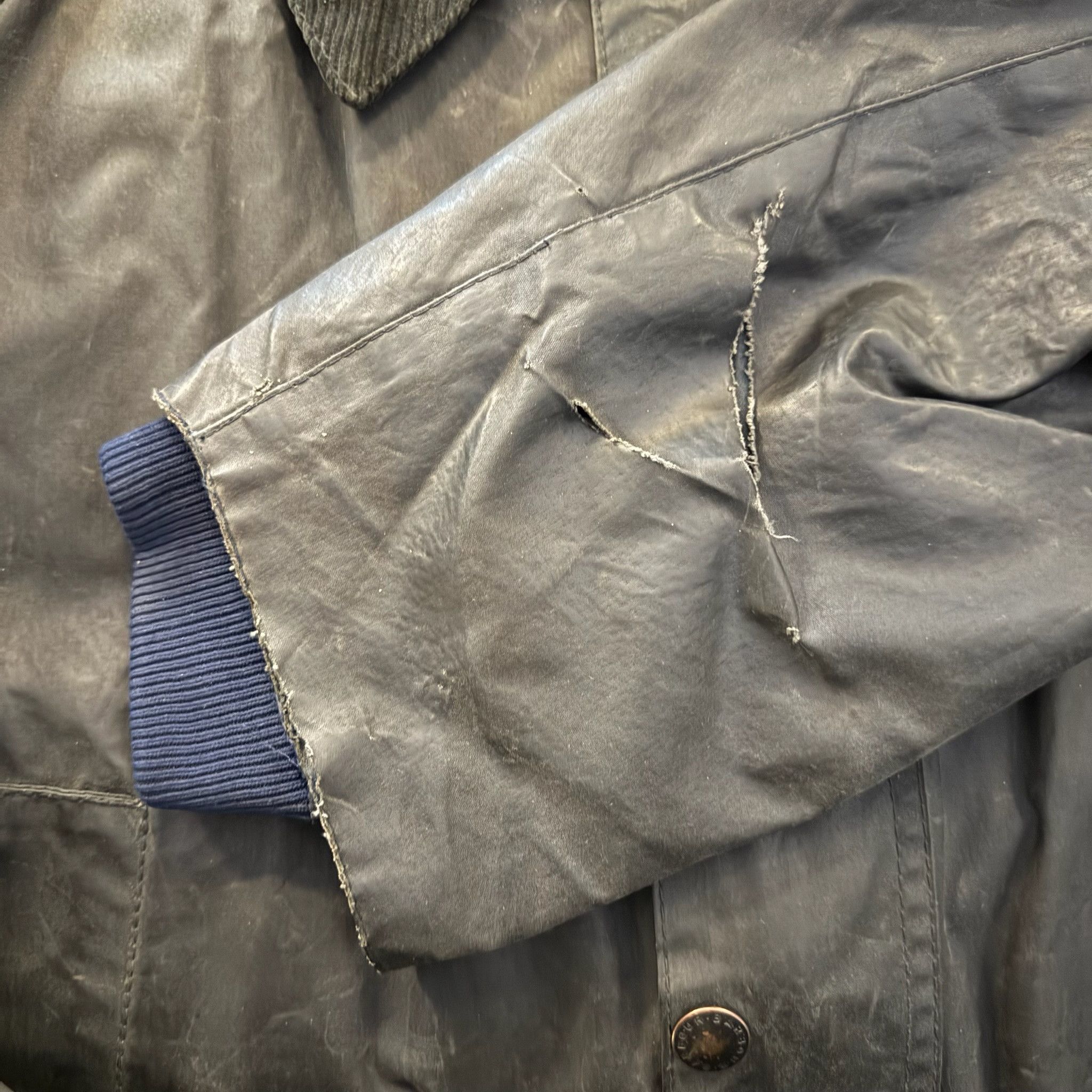 Barbour Barbour Bedale Waxed Blue Jacket Size US L / EU 52-54 / 3 - 5 Thumbnail