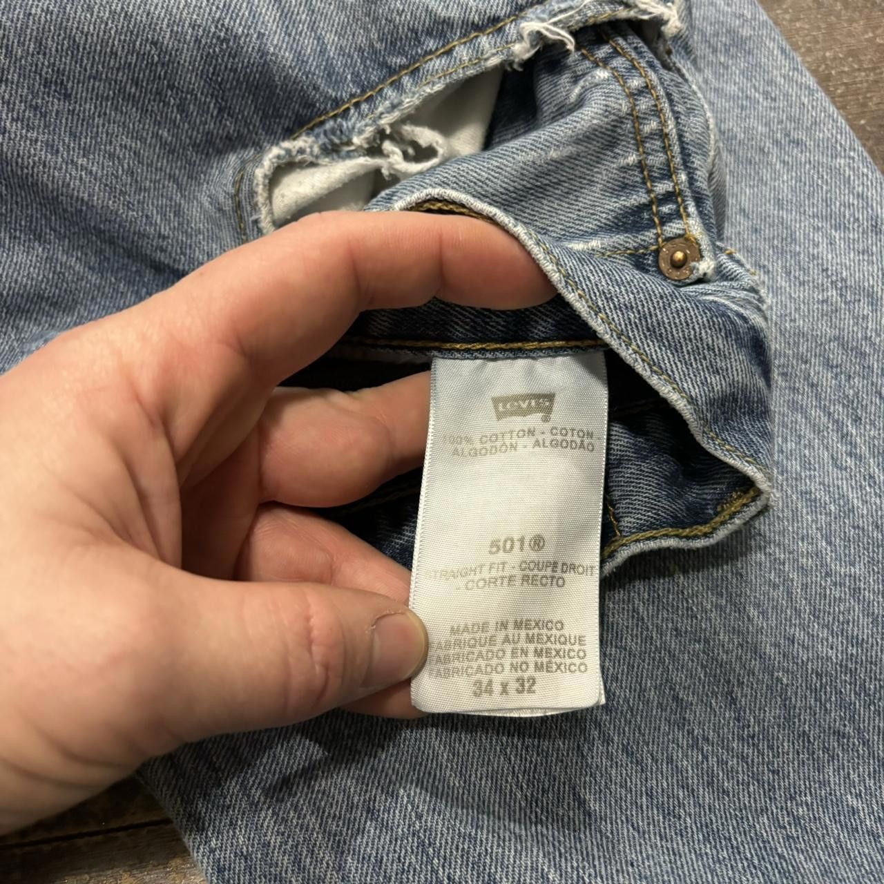 Levi's vintage made in Mexico light blue Levi’s 501 jeans 34x32 Size US 34 / EU 50 - 8 Thumbnail