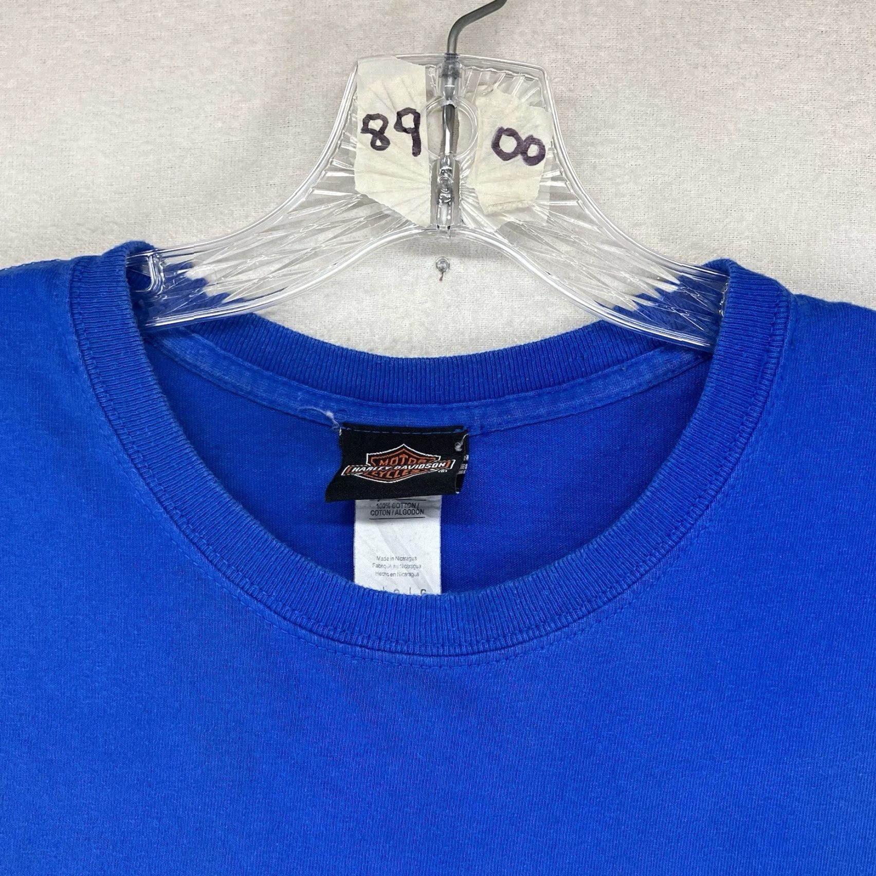 Harley Davidson Harley-Davidson Mens T-Shirt Large Blue Graphic Print Rattlesnake Stone Cold WWF Biker Size US L / EU 52-54 / 3 - 6 Thumbnail