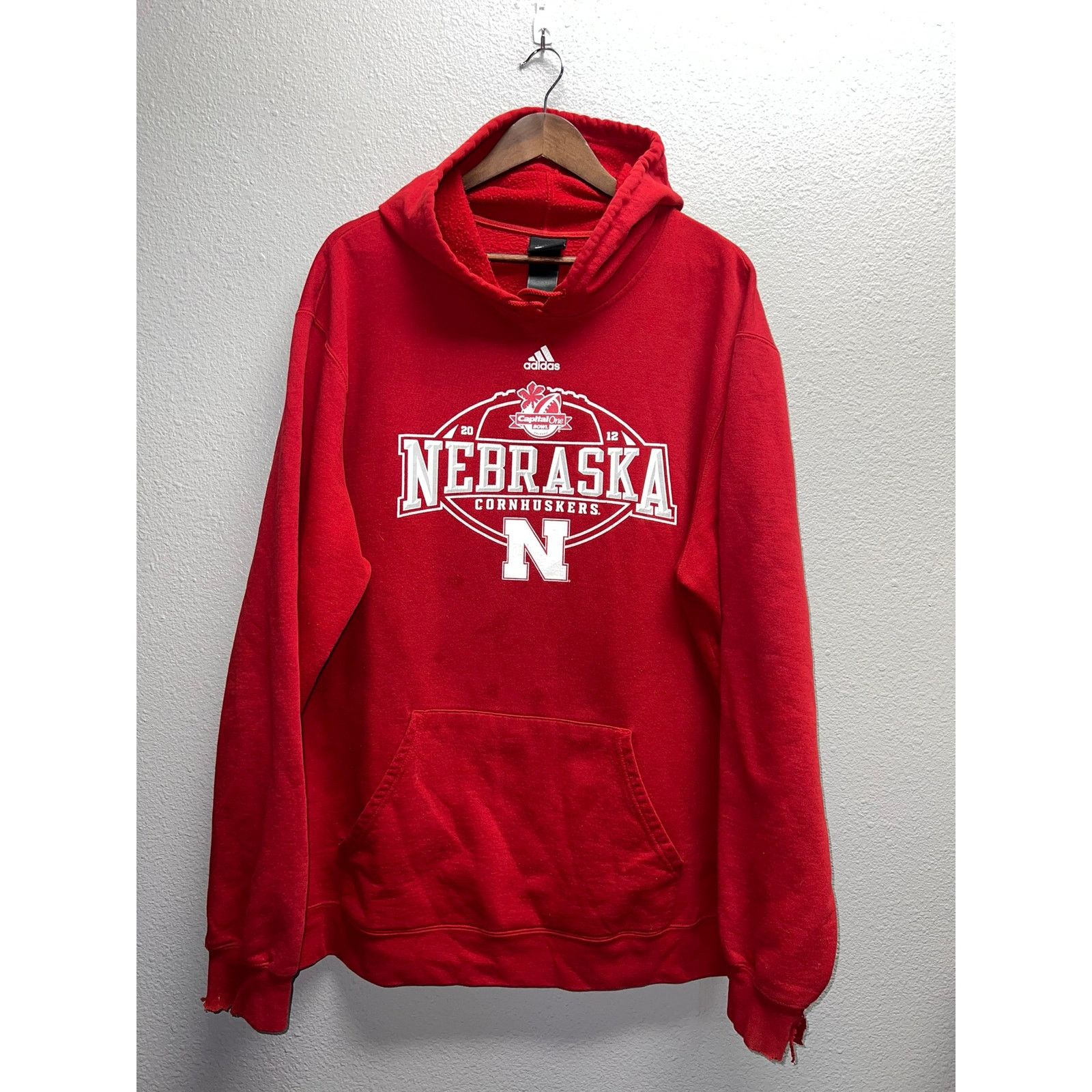 Vintage Adidas Nebraska Cornhuskers Hoodie 2012 College University 2 Size US XXL / EU 58 / 5 - 2 Thumbnail