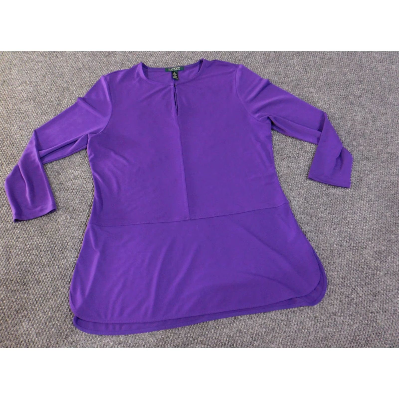 Ralph Lauren Lauren Ralph Lauren Blouse Womens XL Purple Stretch Crew Neck Pullover Casual Knit Polyester Size XL / US 12-14 / IT 48-50 - 3 Thumbnail