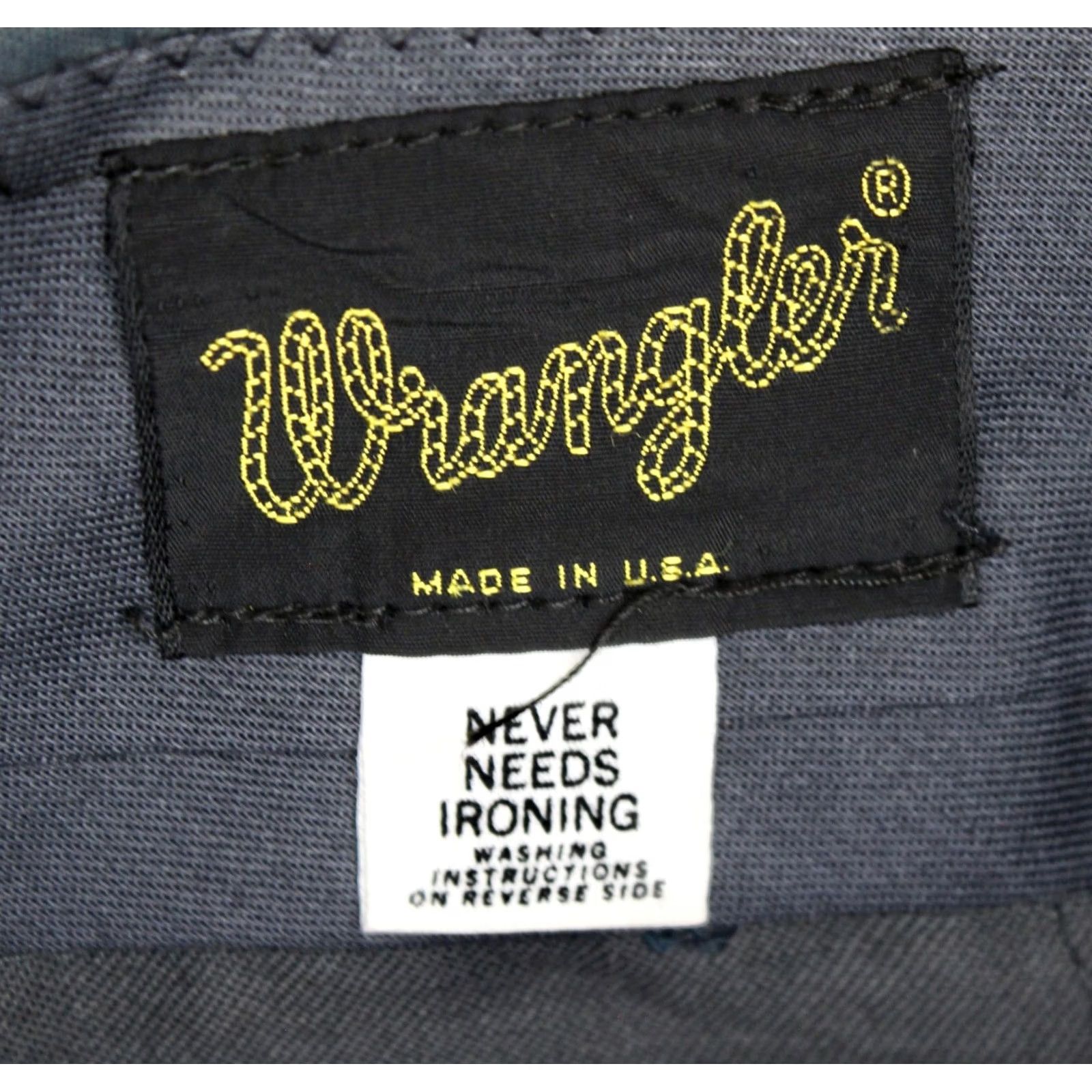 Wrangler VINTAGE Wrangler Grey 60s Pants Shirt Mens 60s Wrangler Western Pants 43x36 Unhemmed Gray 1960s Mens Size US 43 - 6 Thumbnail
