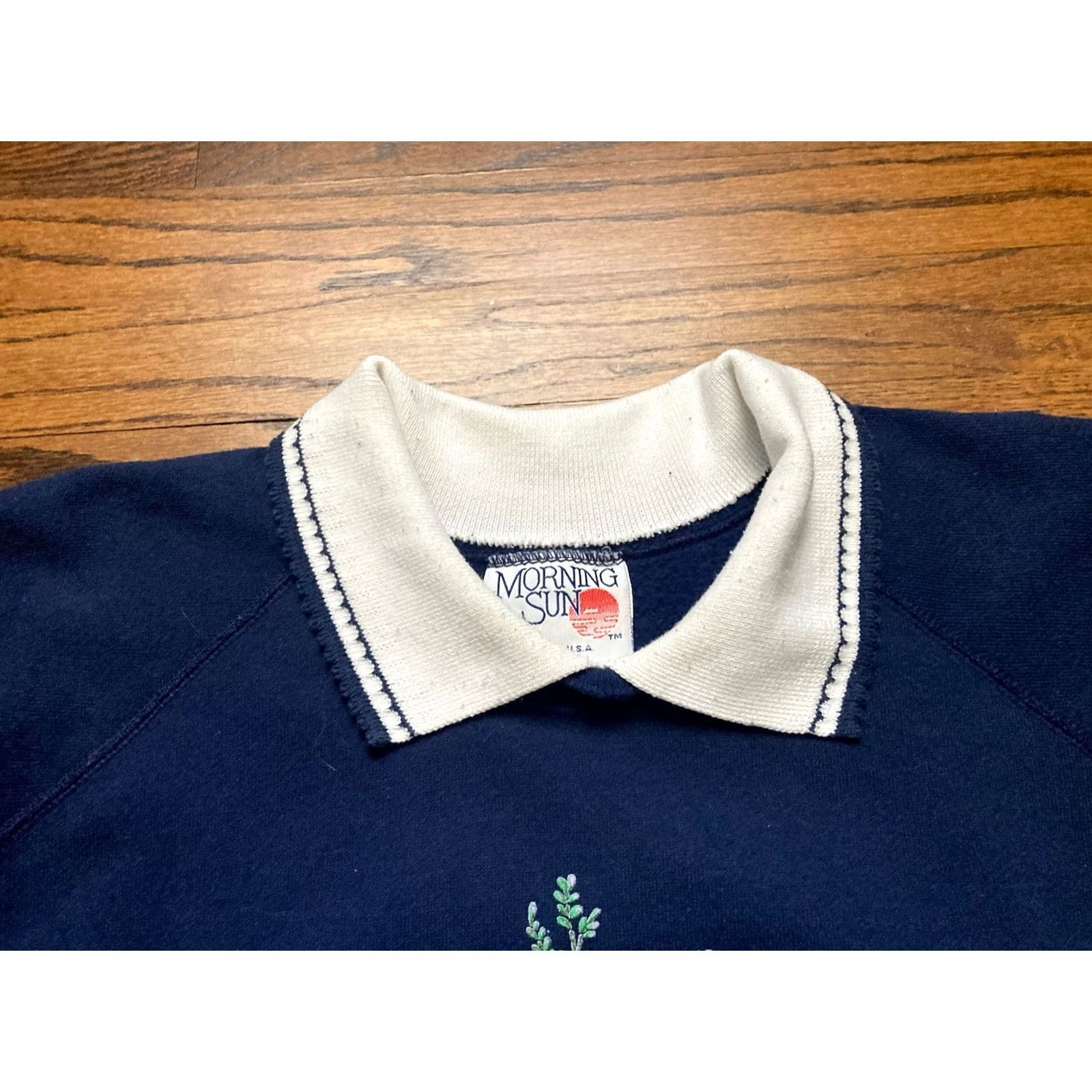 Vintage VTG Morning Sun Flowers Collared Sweatshirt Pullover Womens XL Cottage Core USA Size XL / US 12-14 / IT 48-50 - 5 Thumbnail
