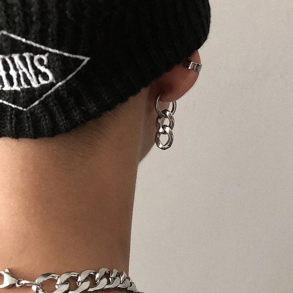 Other Stainless Steel Dangle Chain Earrings Size ONE SIZE - 2 Thumbnail