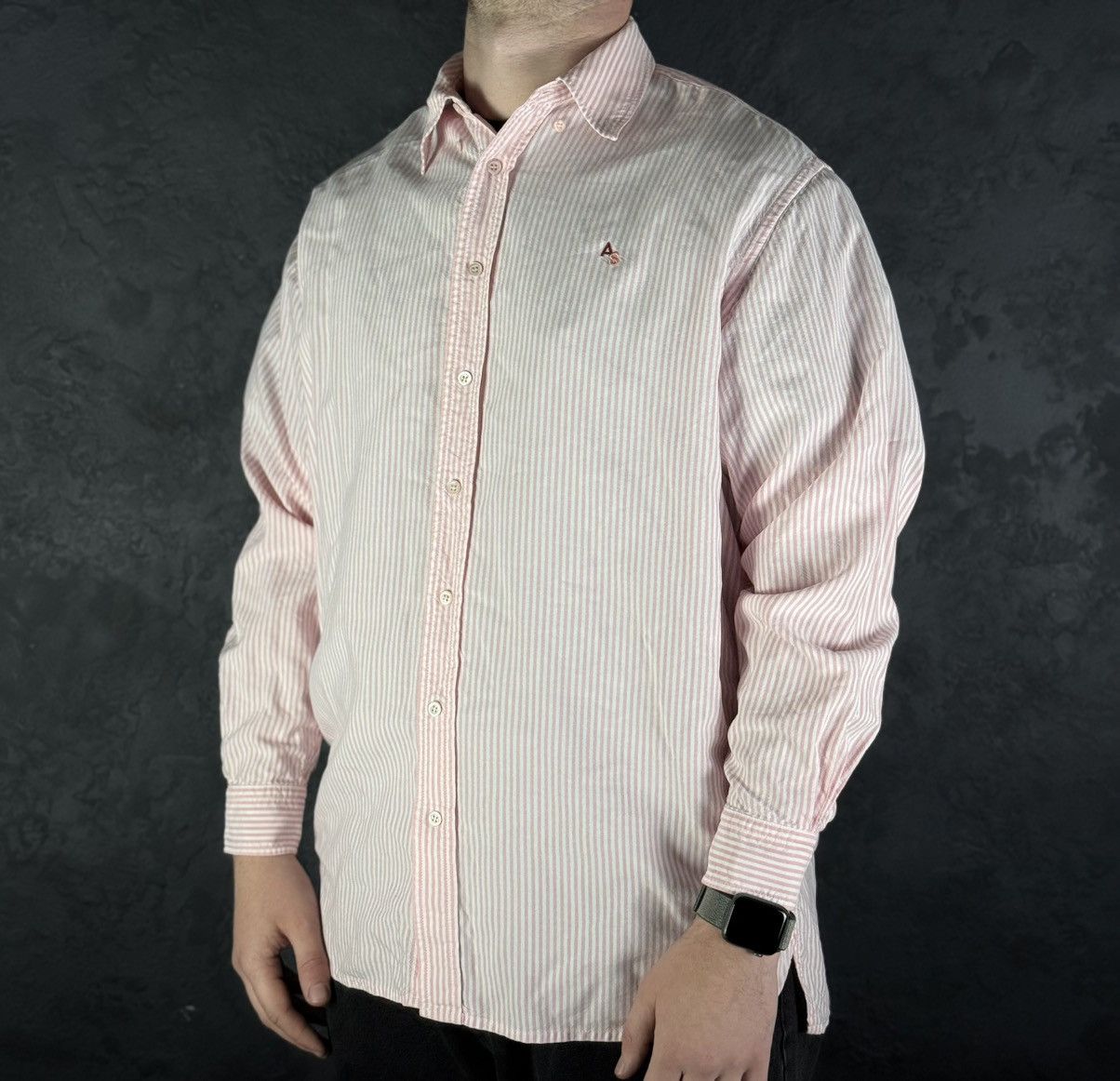 Acne Studios Acne Studios Oversized Logo Striped Lyocell Shirt Size US S / EU 44-46 / 1 - 2 Thumbnail
