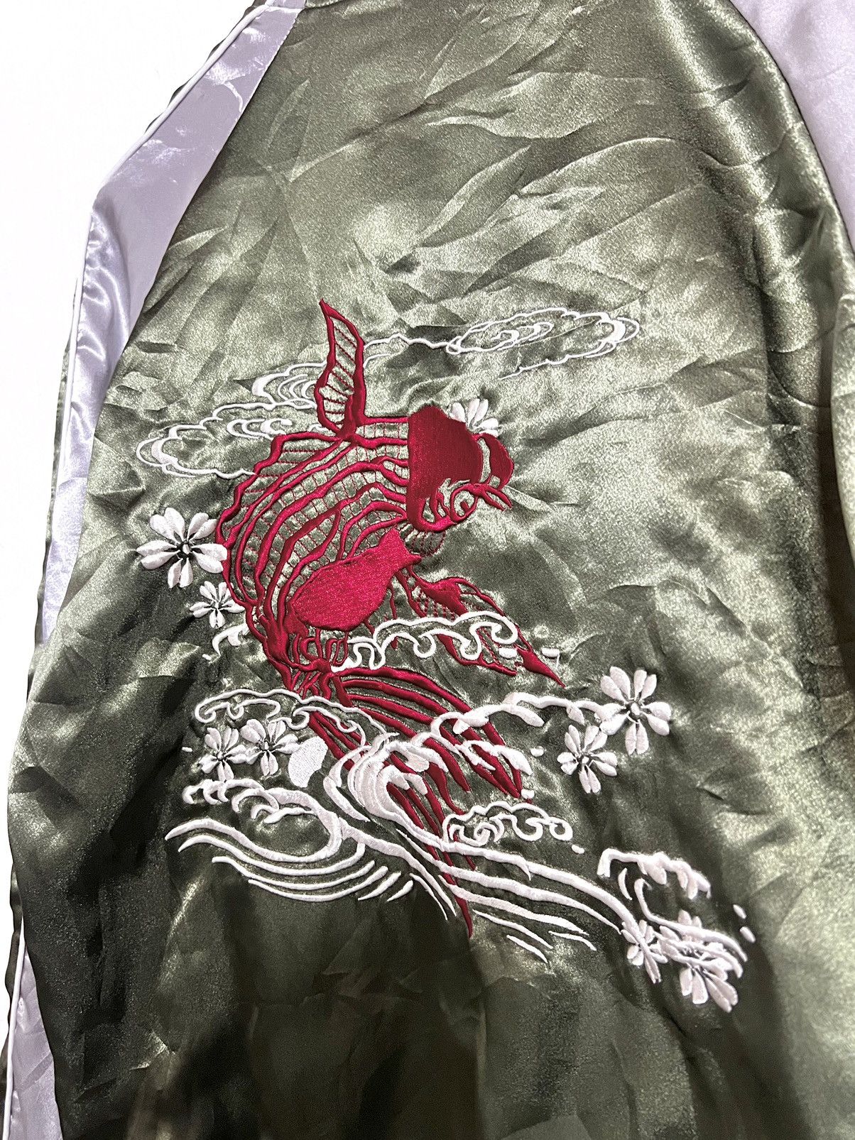 Japanese Brand × Takeo Kikuchi × Vintage 🔥HOT DROPS🔥 Koi sateen reversible souvenir jacket Size US L / EU 52-54 / 3 - 5 Thumbnail