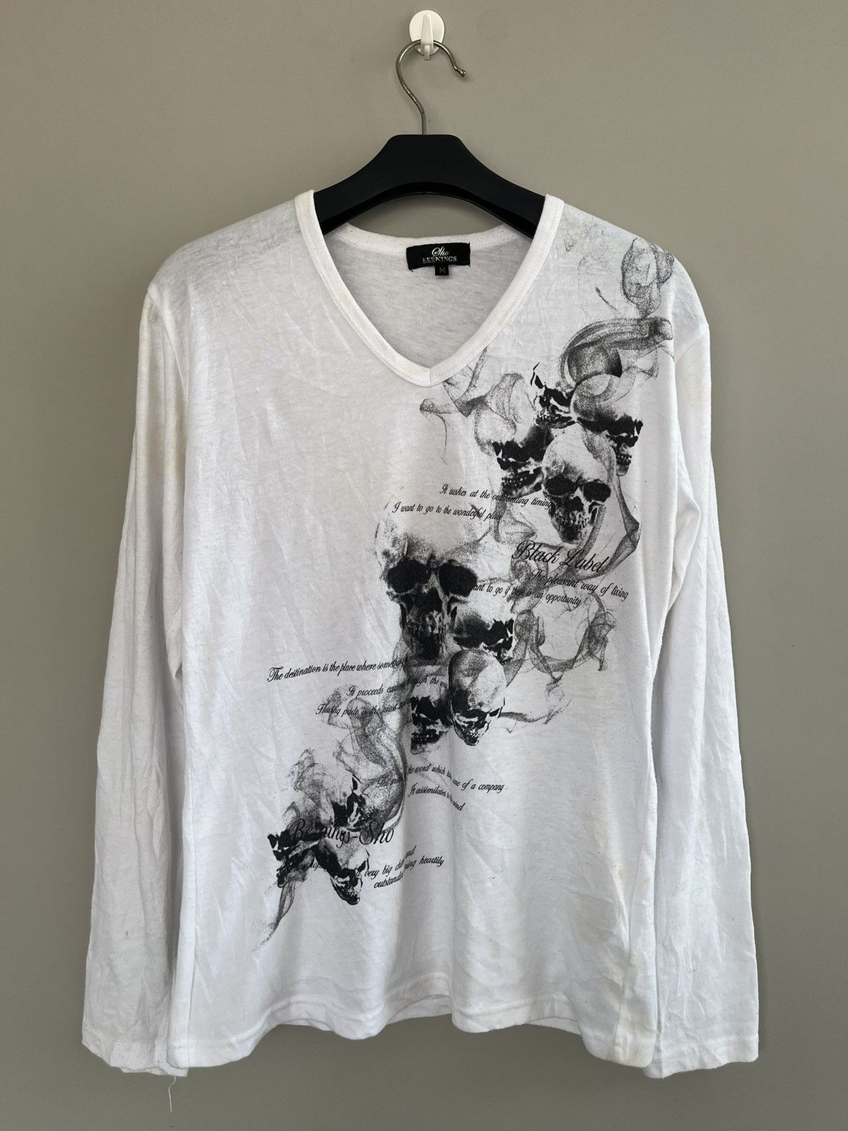 image of If Six Was Nine x Le Grande Bleu L G B Berning Sho Poem Skull Smoke Japanese Punk Style Long Sleeve