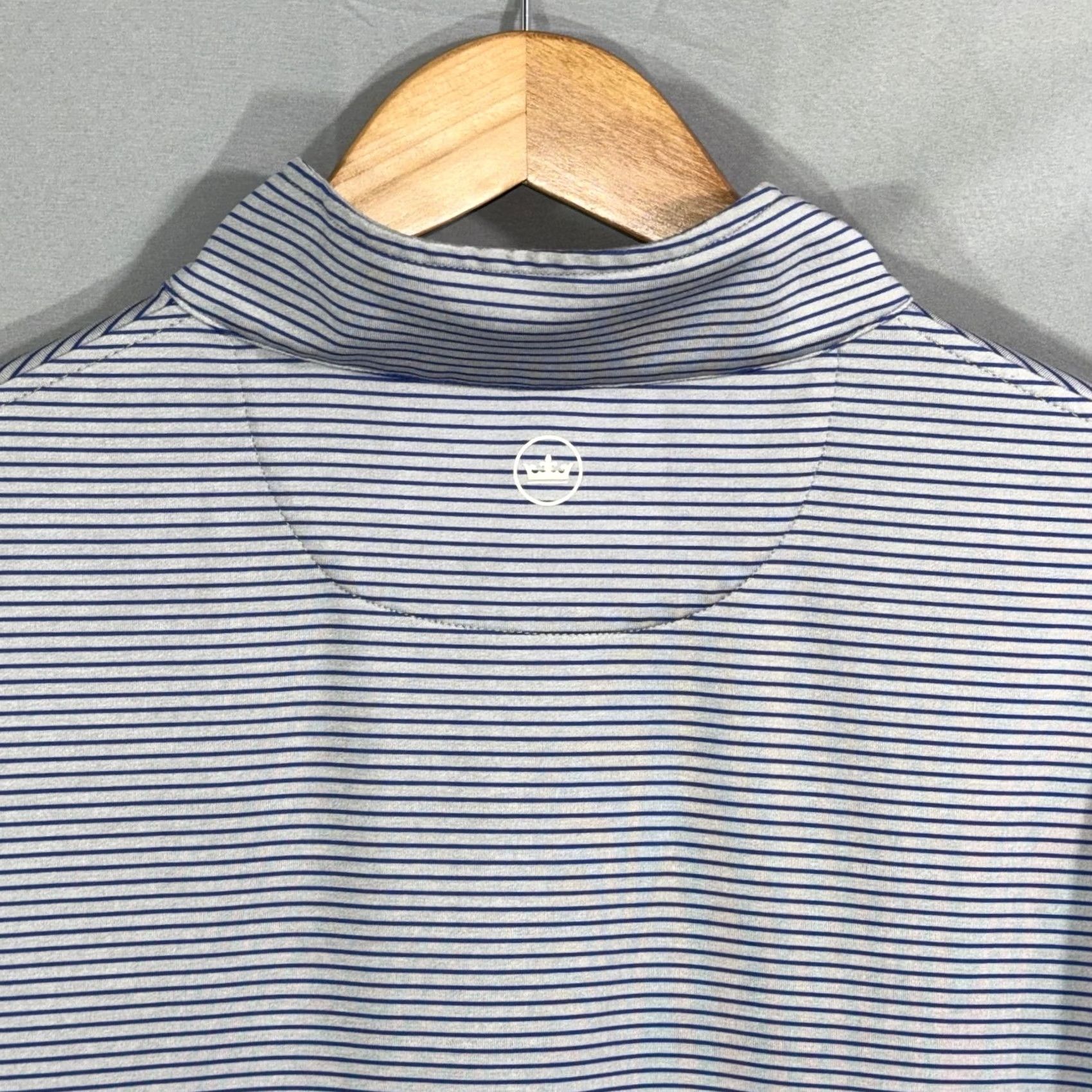 Peter Millar Peter Millar Quarter Zip Pullover Mens Large Gray Stripe Performance Golf Shirt Size US L / EU 52-54 / 3 - 2 Thumbnail