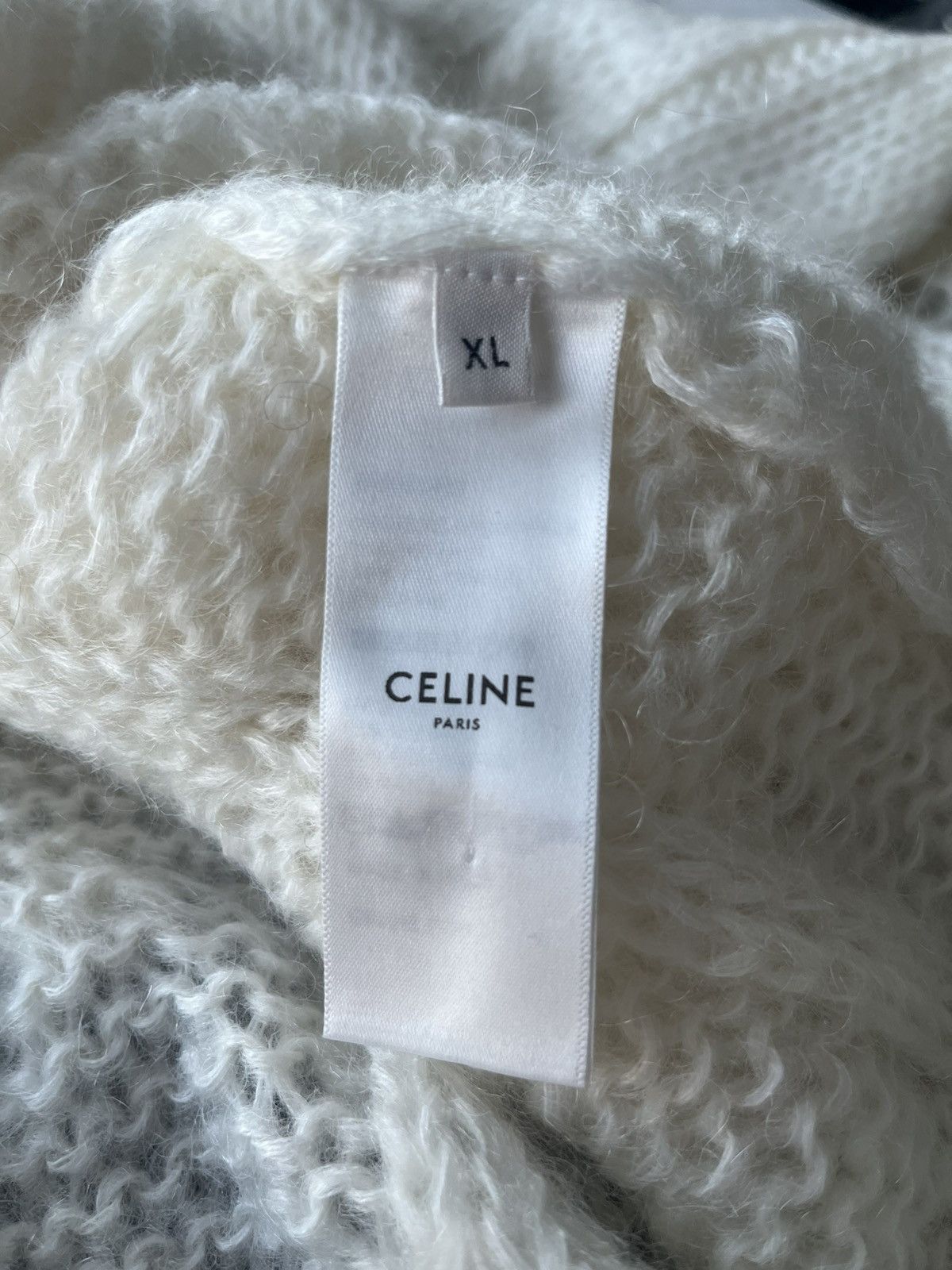 Celine × Hedi Slimane Brand New Super Runway Celine by Hedi Boxy Aran Sweater Size US XXL / EU 58 / 5 - 10 Thumbnail
