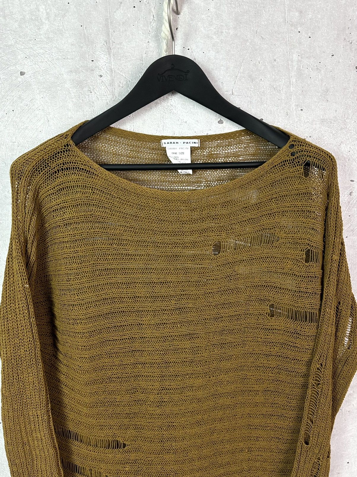 Sarah Pacini Sarah Pacini Made in Italy Distressed Linen Women’s Sweater Size ONE SIZE - 5 Thumbnail