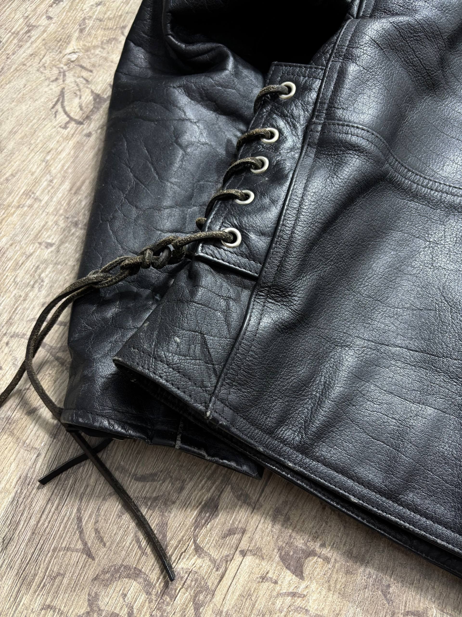 Genuine Leather Vintage USA Braid Rare Assymetrical Leather Jacket Size US XL / EU 56 / 4 - 9 Thumbnail