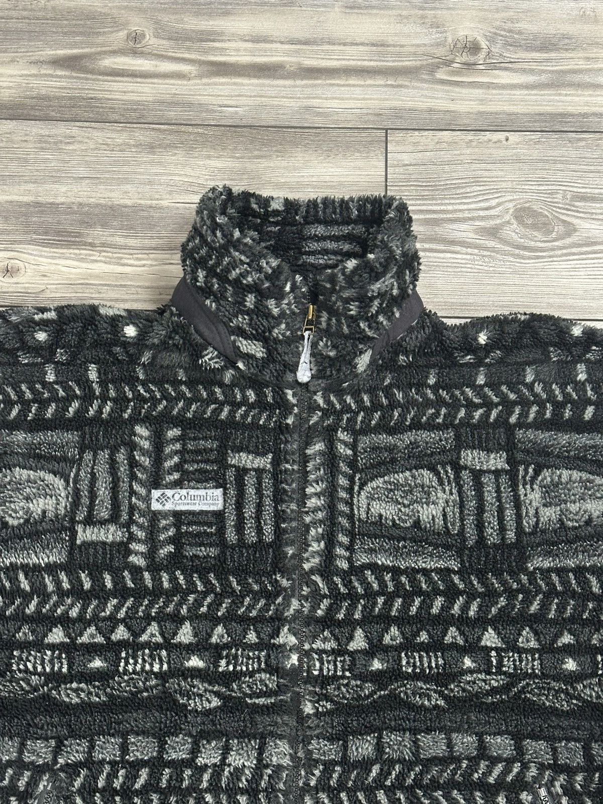 Columbia Vintage 90’s Columbia Patterned Zip Fleece Size US L / EU 52-54 / 3 - 3 Thumbnail