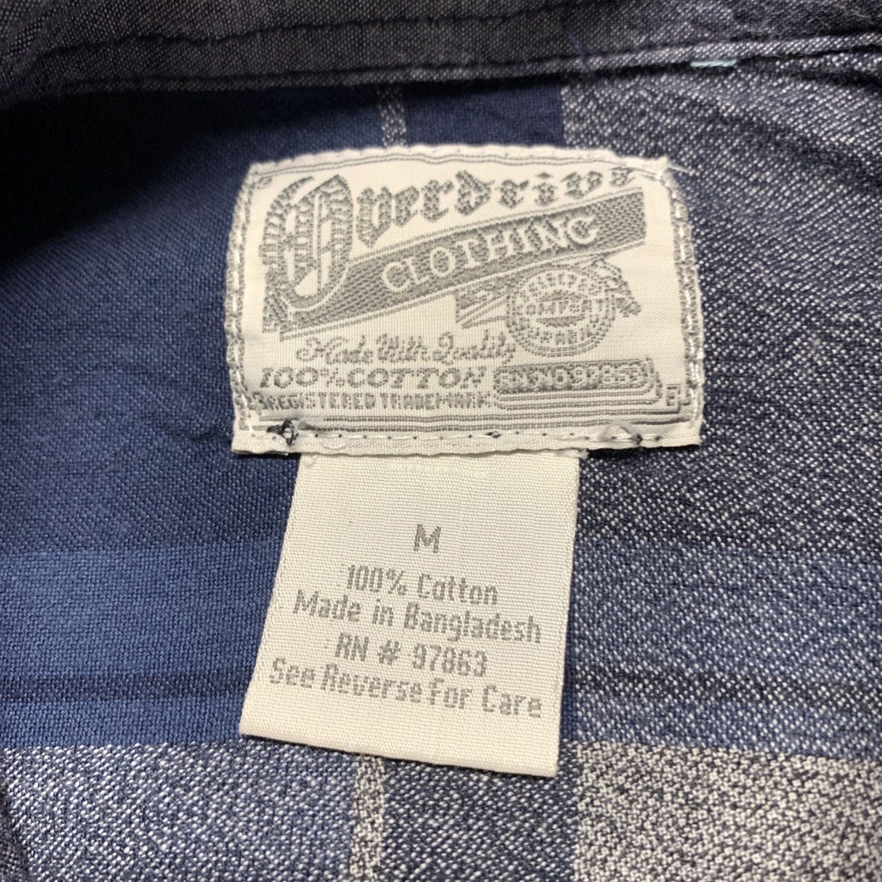 Vintage Overdrive Men's Flannel Shirt Blue Gray Plaid Size Medium Size US M / EU 48-50 / 2 - 6 Thumbnail