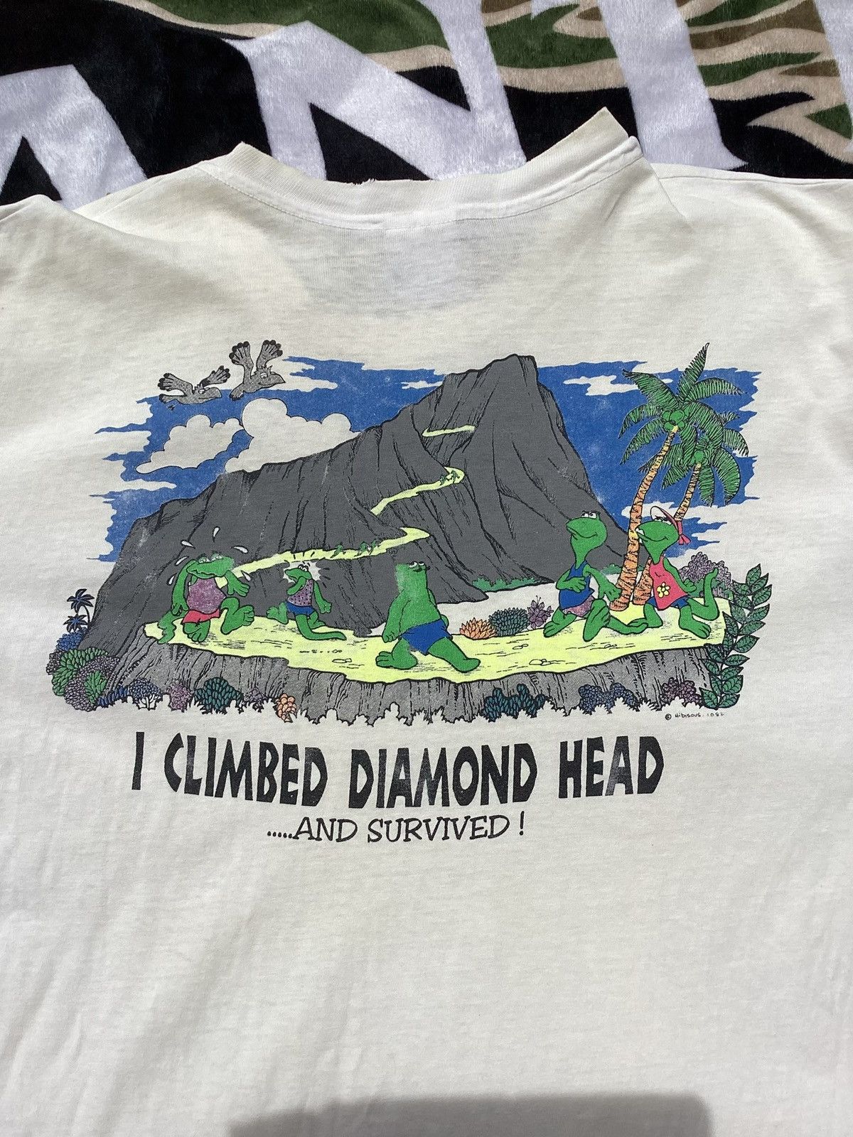 Hanes × Vintage Vtg 90s I climbed diamond head & survived Hawaii lizard Tee Size US XL / EU 56 / 4 - 2 Thumbnail