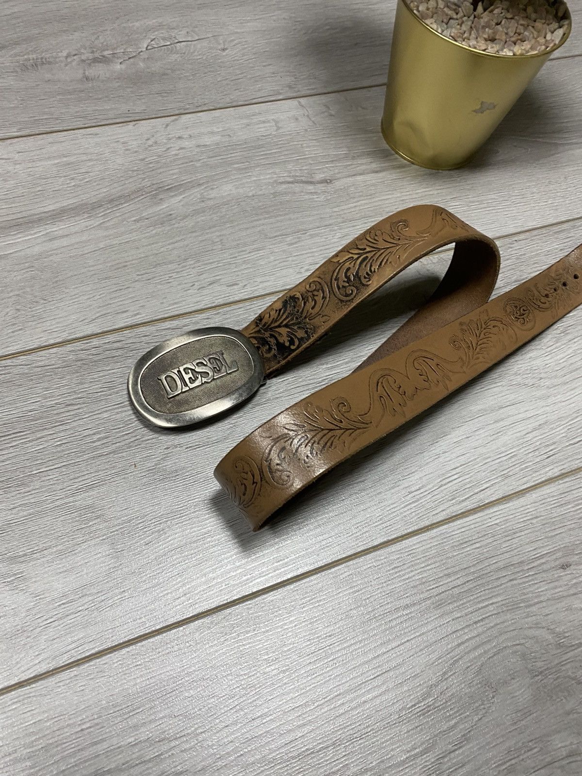Diesel Diesel western big buckle patterns leather belt cowboy USA Size ONE SIZE - 2 Thumbnail