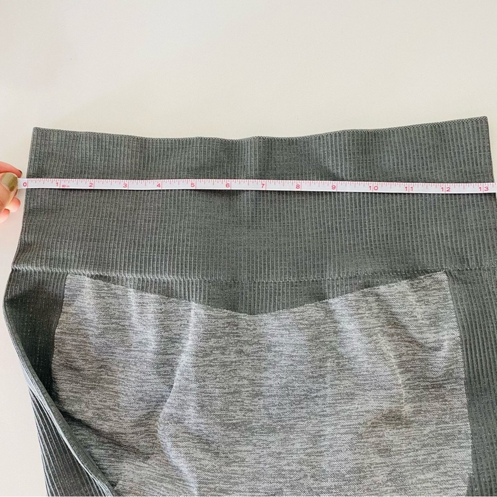 Nordstrom NEW Light Dark Grey Colorblock Stripe Knit High Rise Legging Size 26" / US 2 / IT 38 - 6 Thumbnail