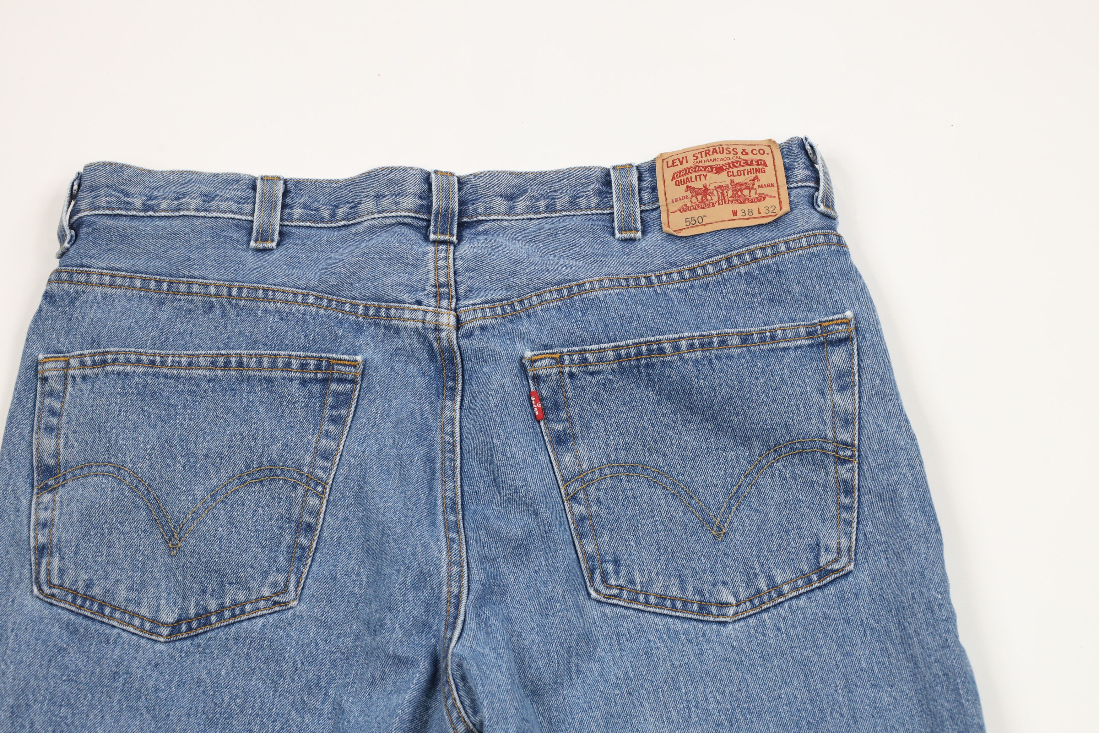 Levi's × Vintage Vintage Y2K Levis 550 Relaxed Fit Denim Jeans Blue Cotton Size US 38 / EU 54 - 8 Thumbnail